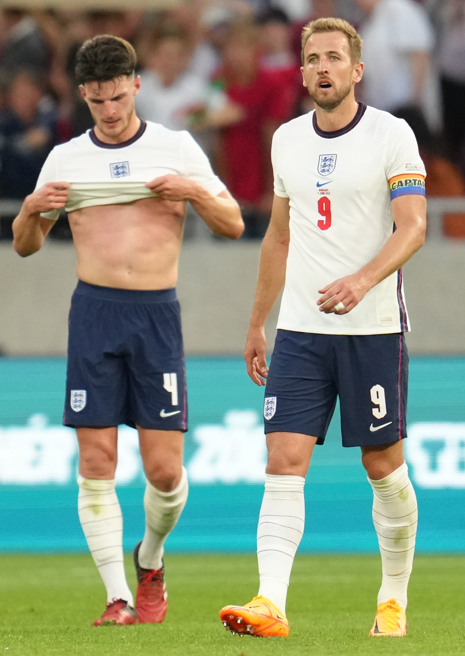 Harry Kane and Declan Rice played the most minutes among England players in 2021-22 (Nick Potts/PA)