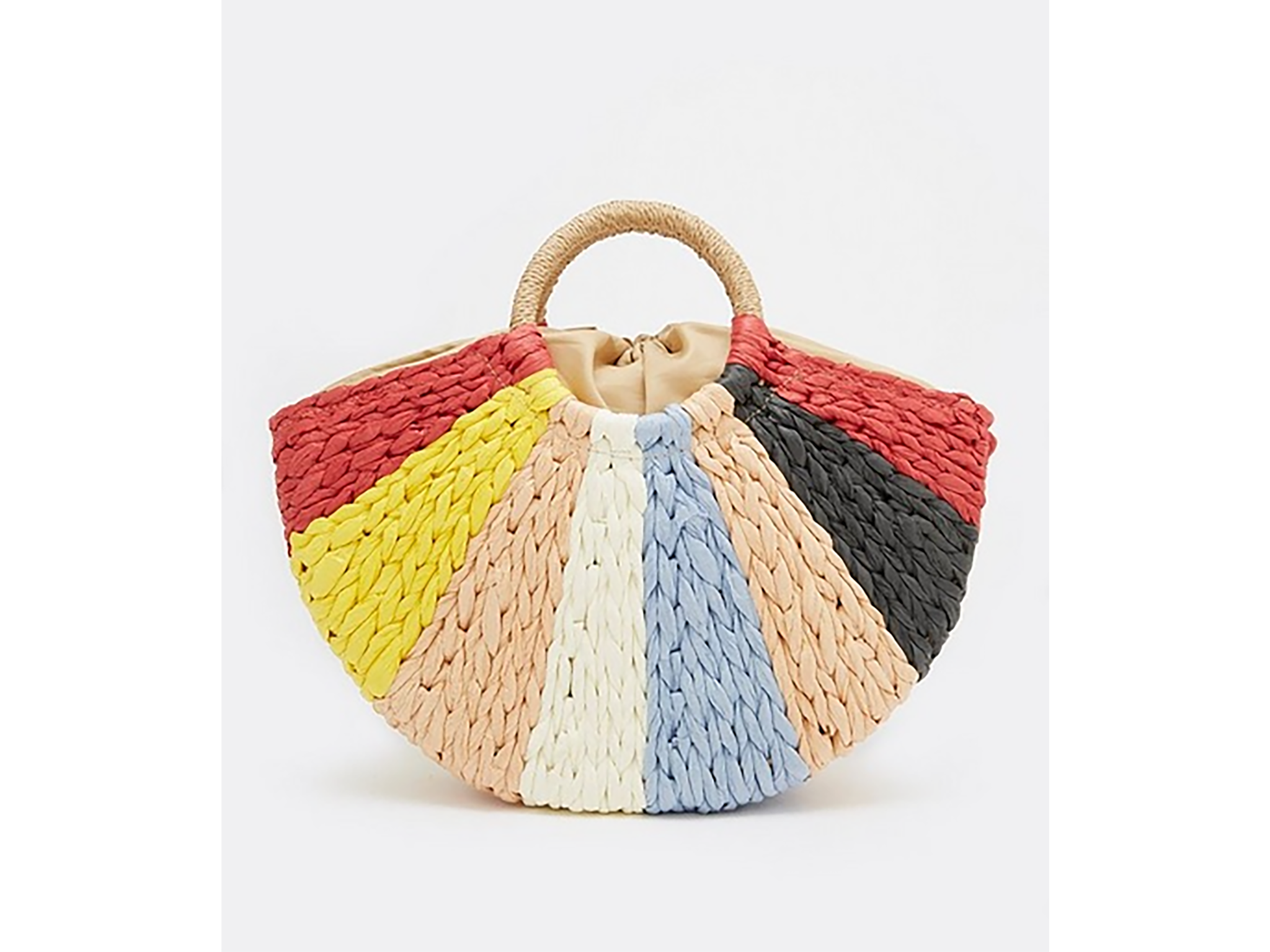 Studio multicoloured straw clutch bag