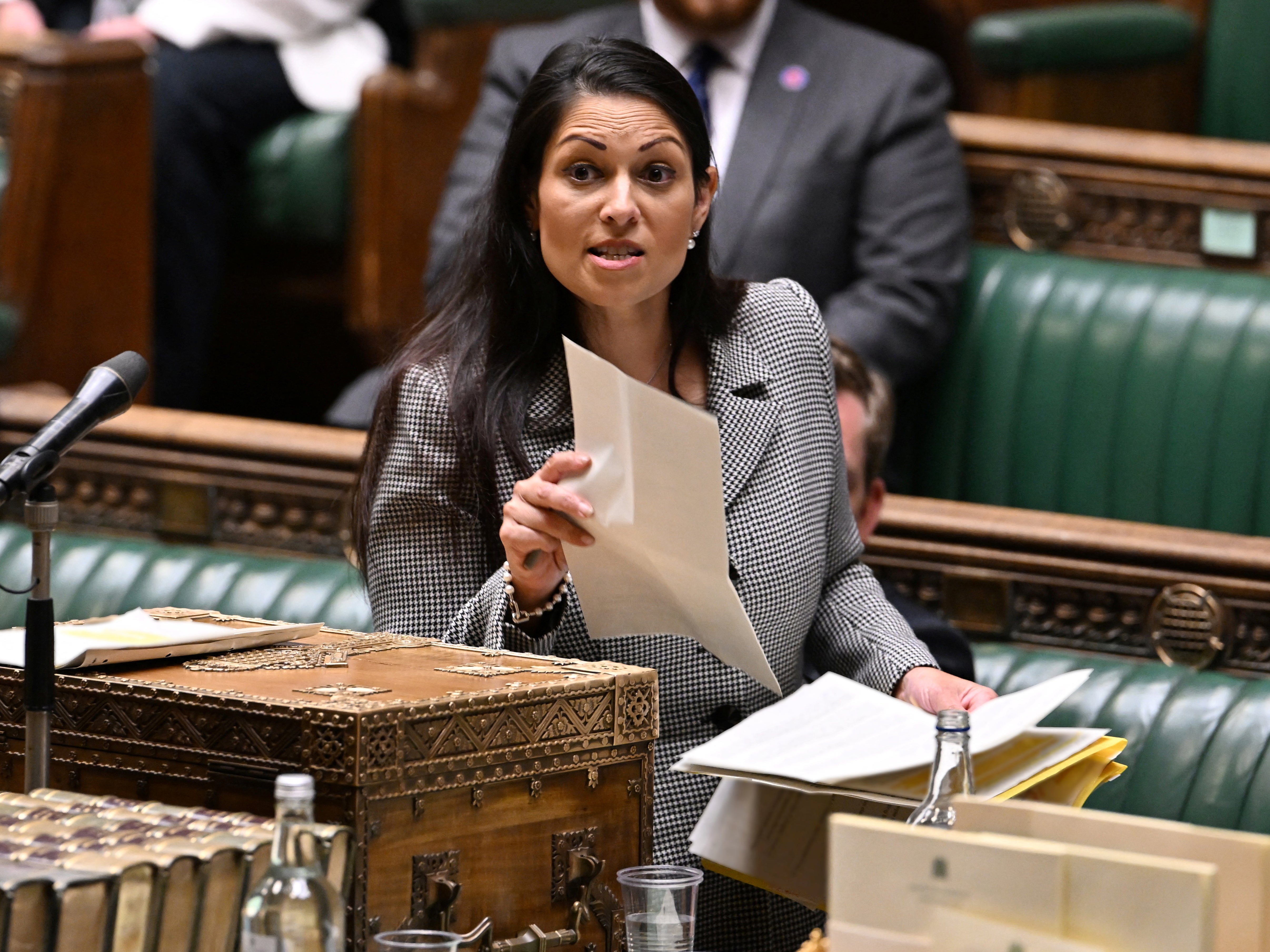 Priti Patel addresses the Commons on Wednesday