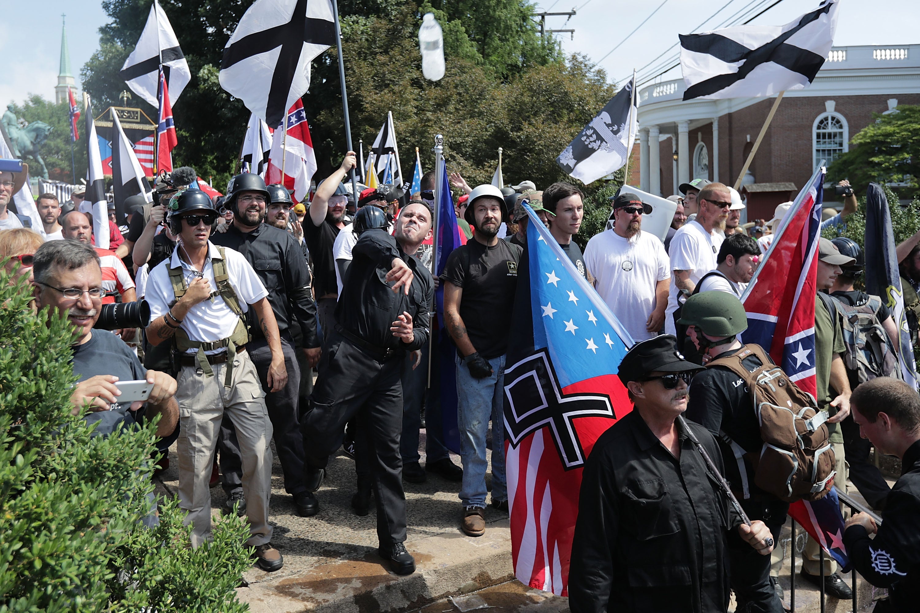 Right-wing demonstrators at the infamous 2017 Unite the Right rally in Charlottesville, Virginia