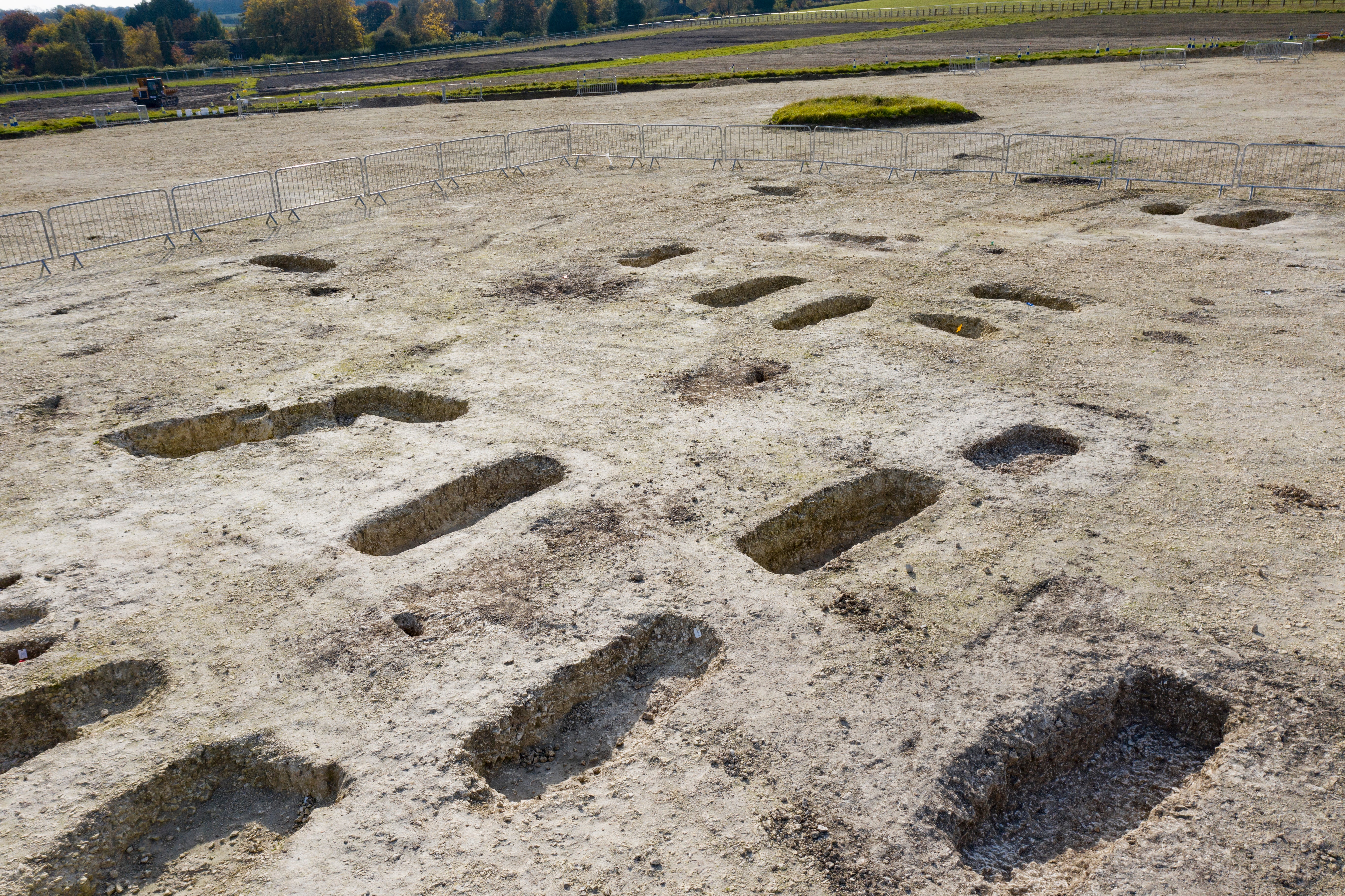 Site of the HS2 excavation of an Anglo Saxon burial ground in Wendover