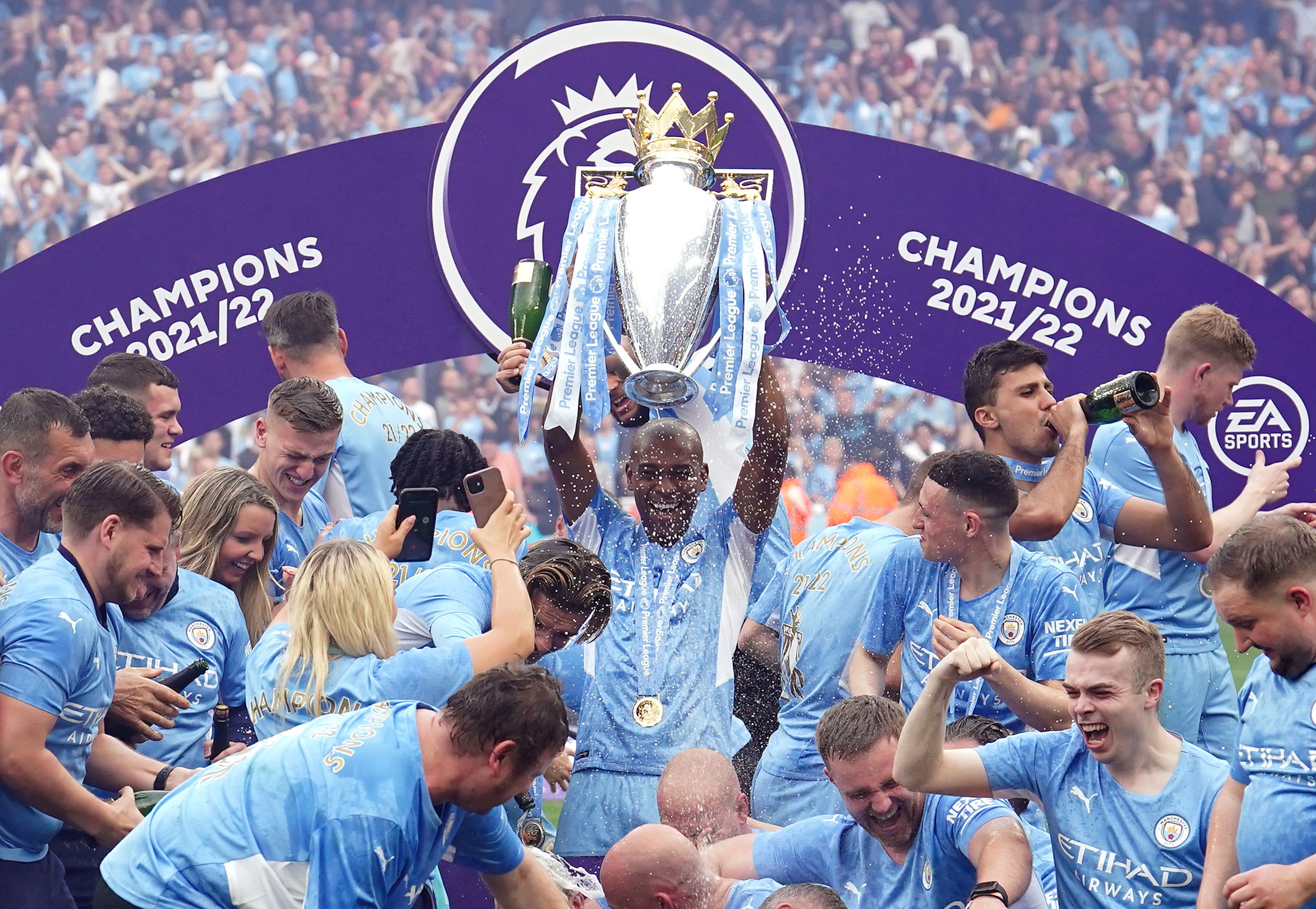 Manchester City won last season’s title (Martin Rickett/PA)