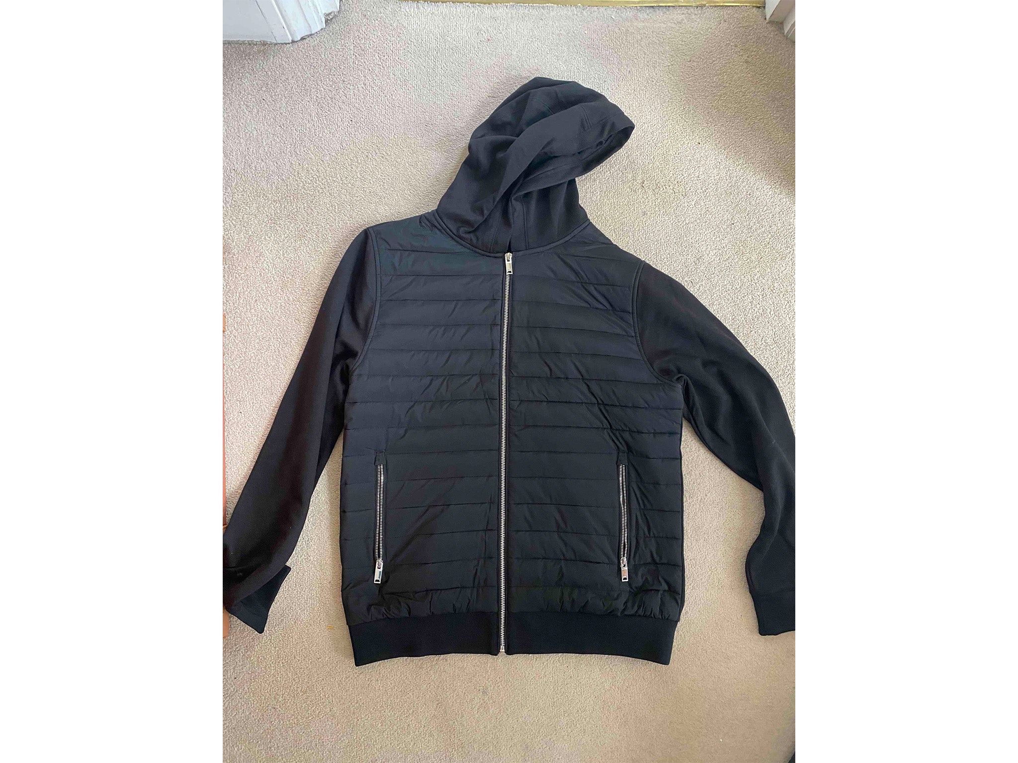 Reiss hybrid quilted hooded jacket