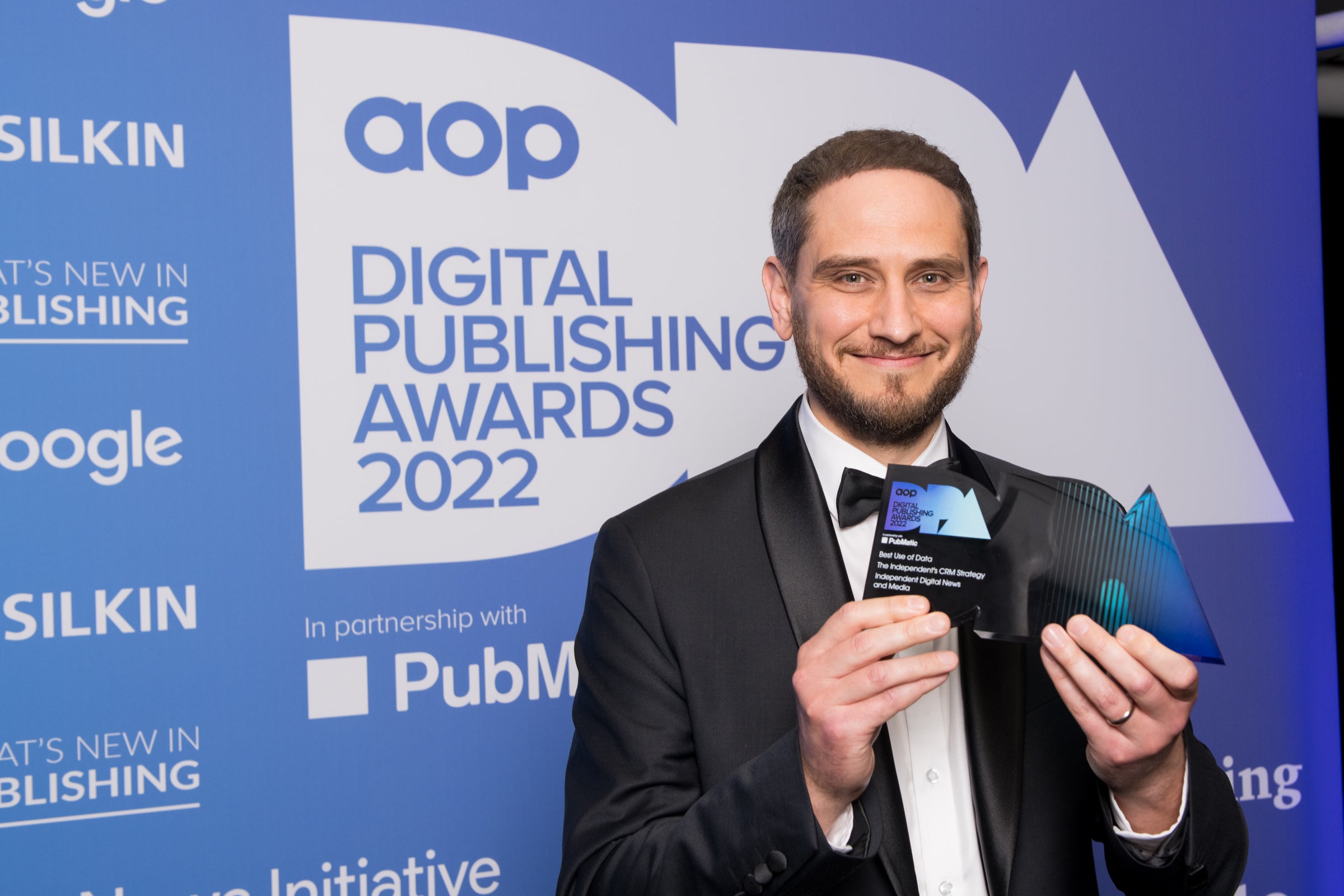 Ross Wilmot with The Independent’s award for Best Use of Data