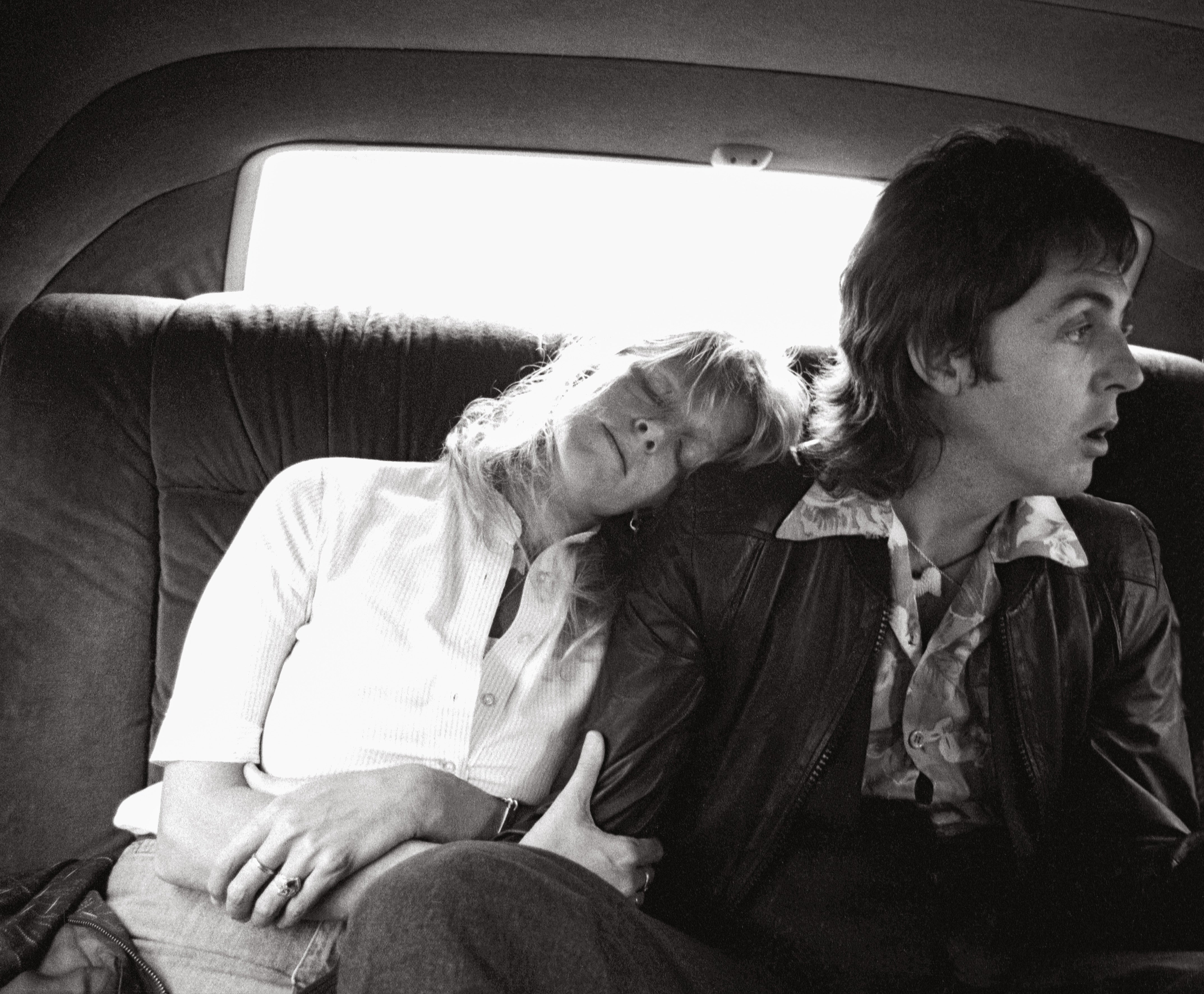 Linda takes a catnap on the way to New York’s LaGuardia airport on 26 May 1976