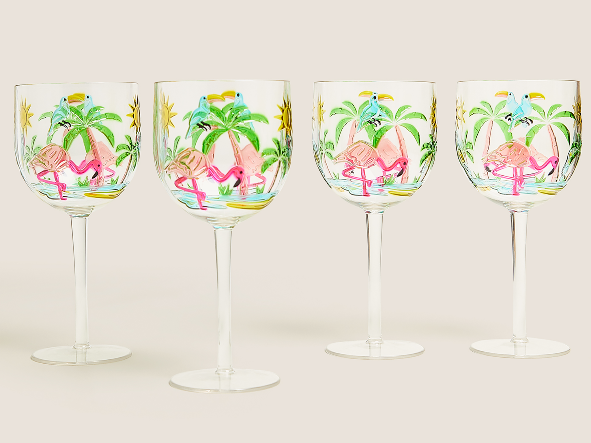 M&S flamingo wine glasses