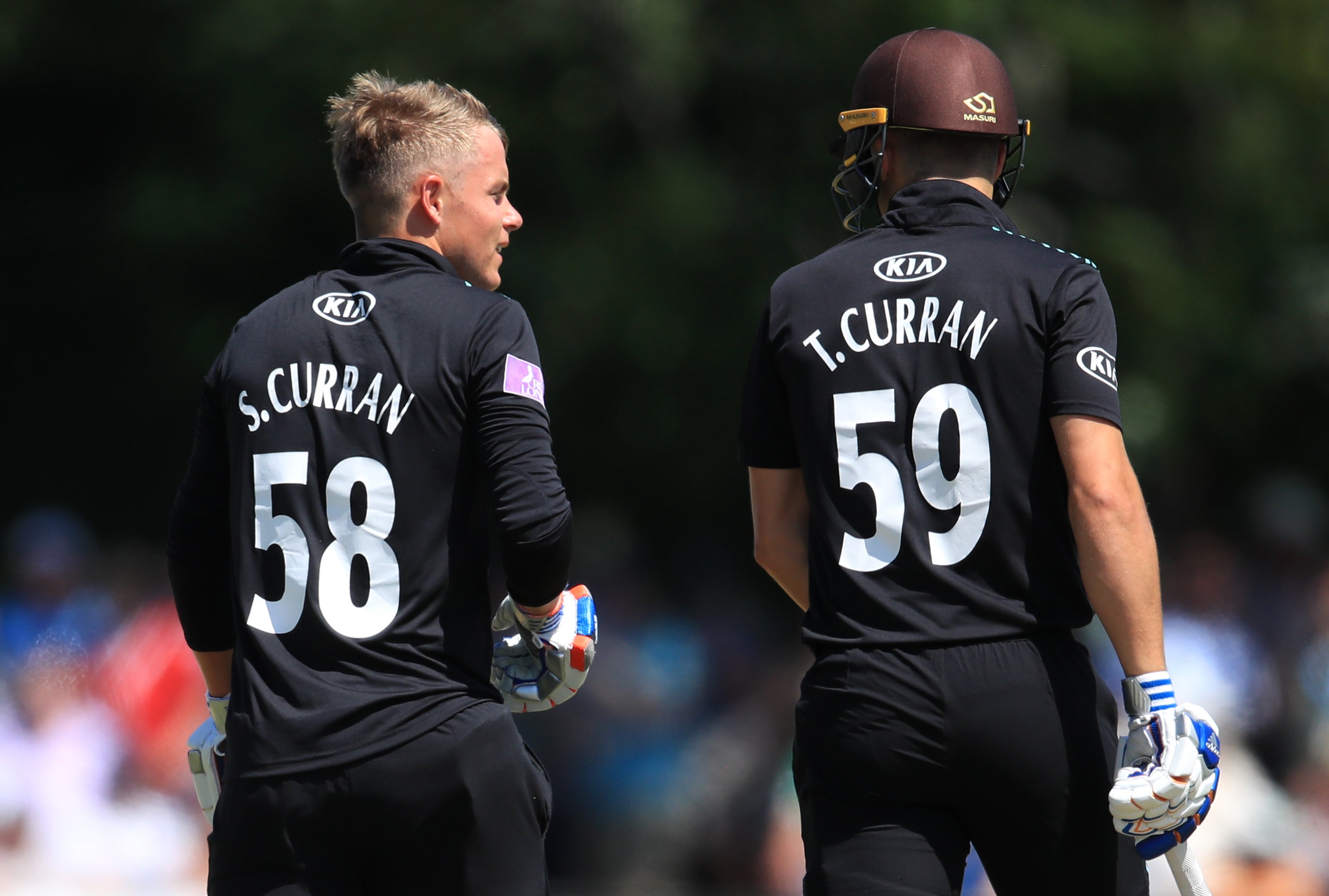 Sam Curran and his brother Tom Curran playing for Surrey (Mike Egerton/PA)