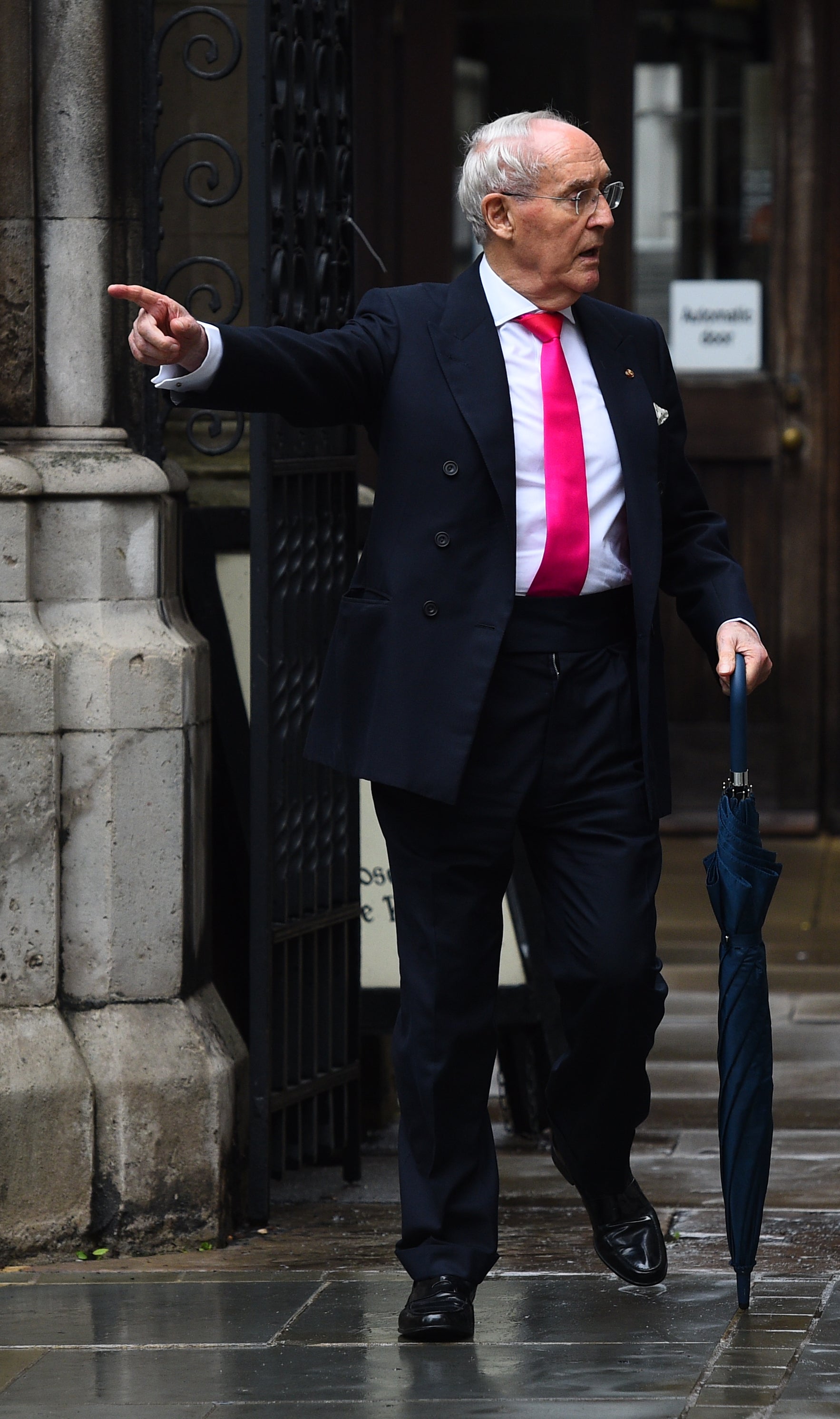 Sir Frederick Barclay leaves the High Court (Kirsty O’Connor/PA)