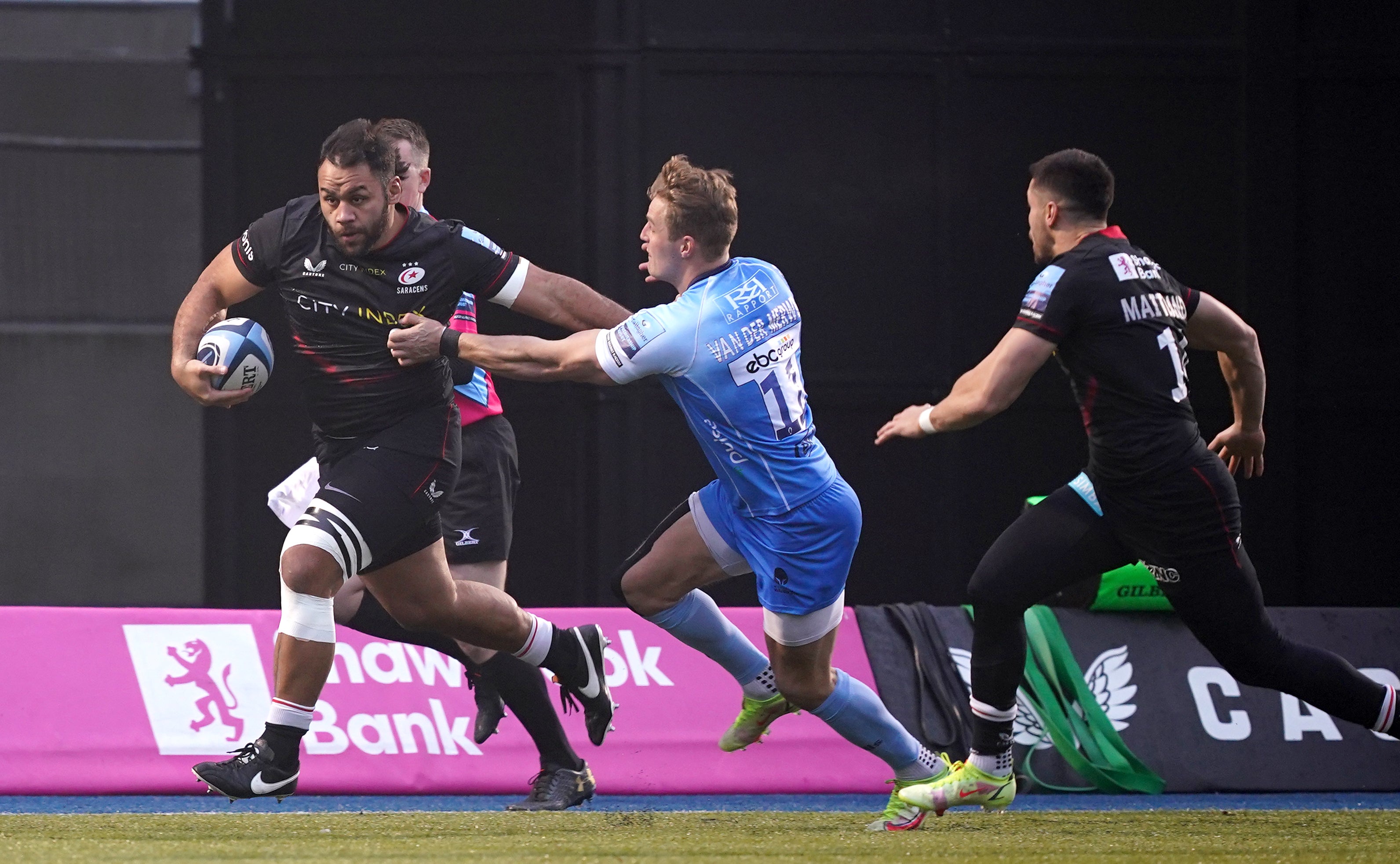 Billy Vunipola (left) in Premiership action for Saracens (Yui Mok/PA)