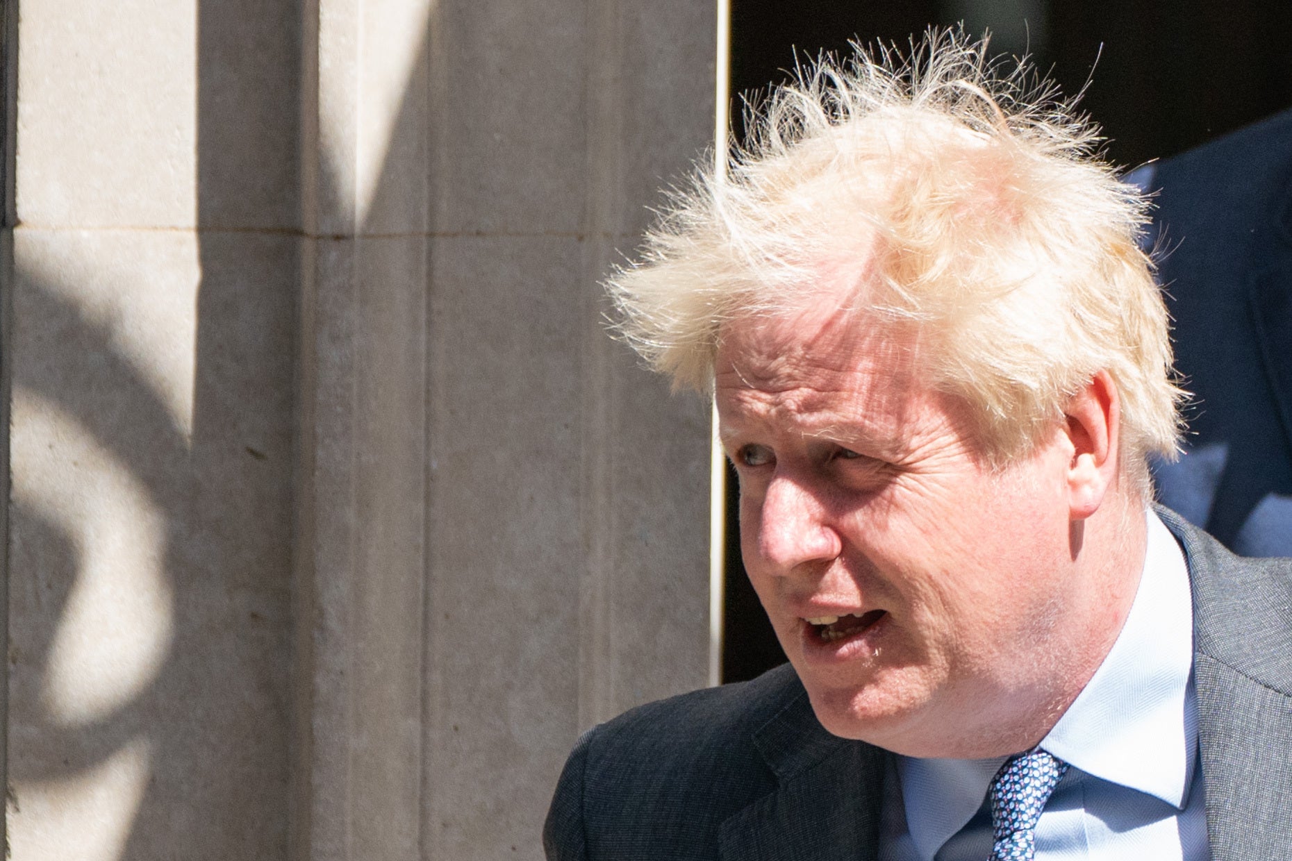 Prime Minister Boris Johnson departs 10 Downing Street, Westminster, London, to attend Prime Minister’s Questions (Dominic Lipinski/PA)