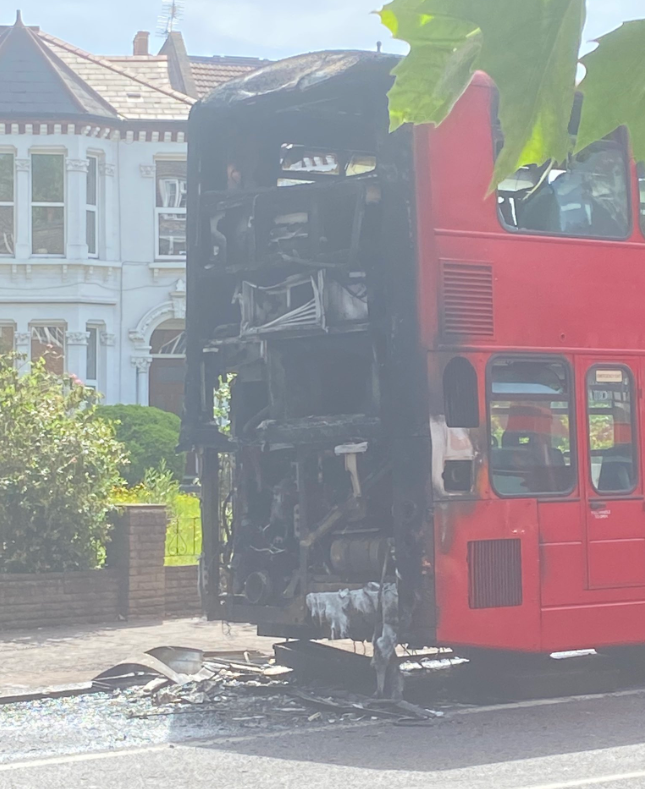 The bus suffered significant damage