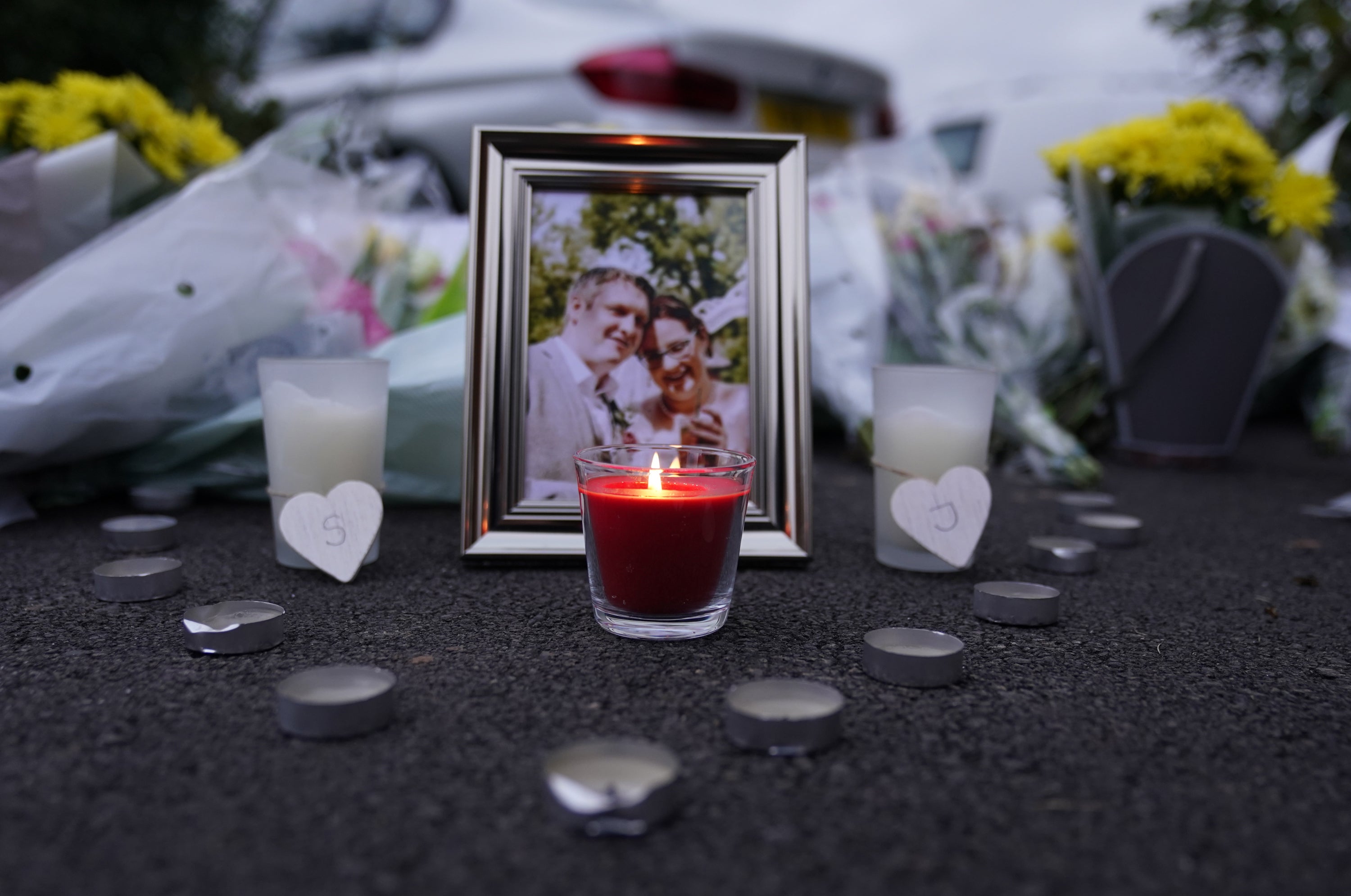 Tributes laid for Stephen and Jennifer Chapple in Norton Fitzwarren (Andrew Matthews/PA)