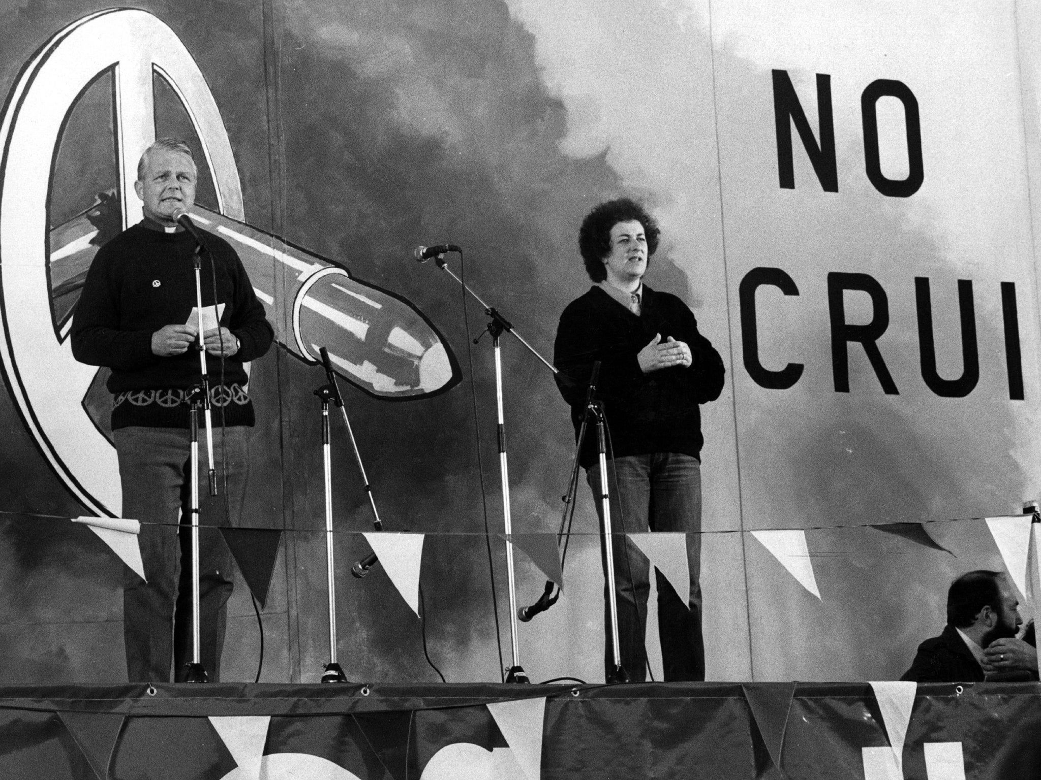 Speaking at a CND rally in Hyde Park