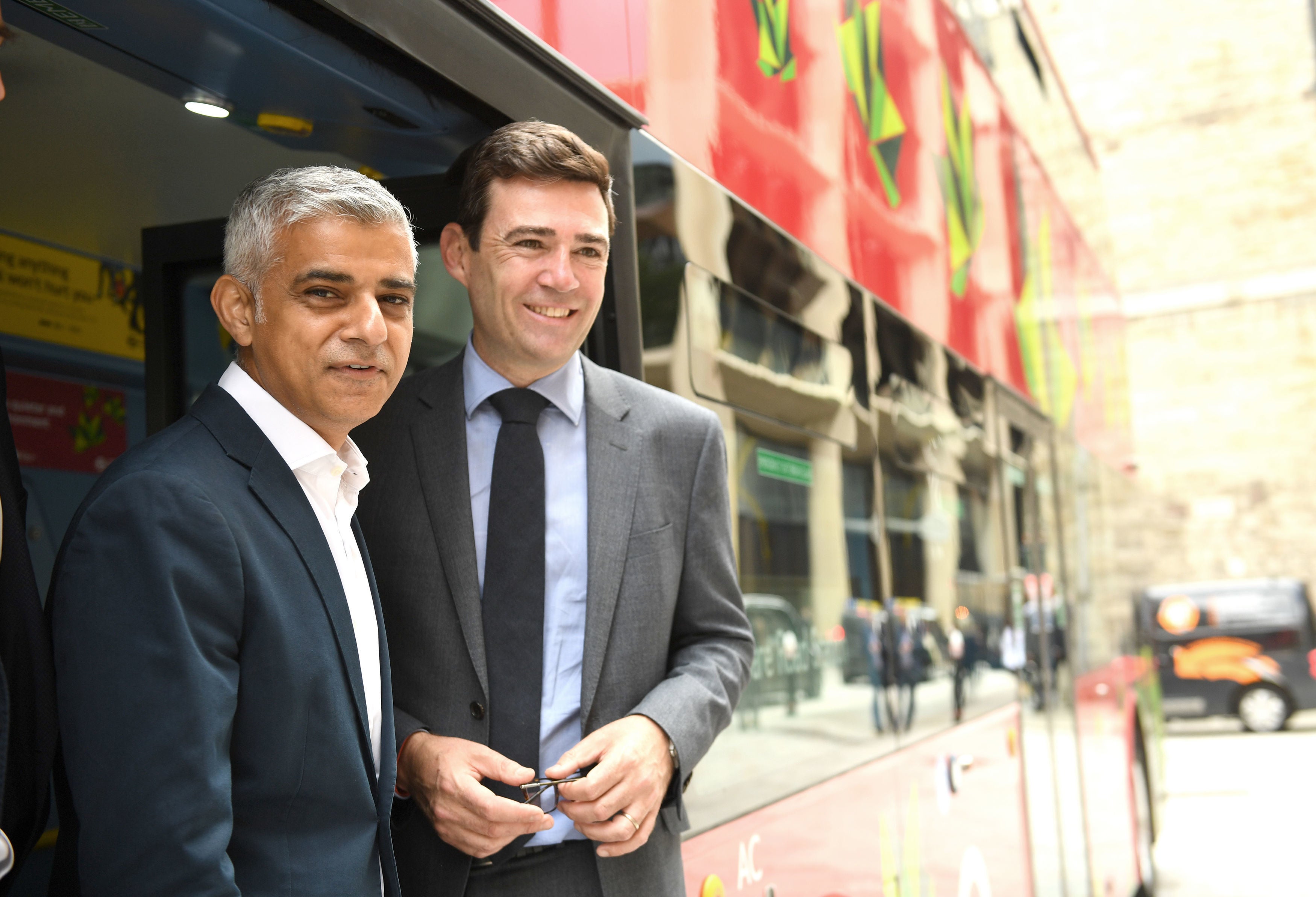 London Mayor Sadiq Khan (left) and Mayor of Greater Manchester, Andy Burnham (Stefan Rousseau/PA)