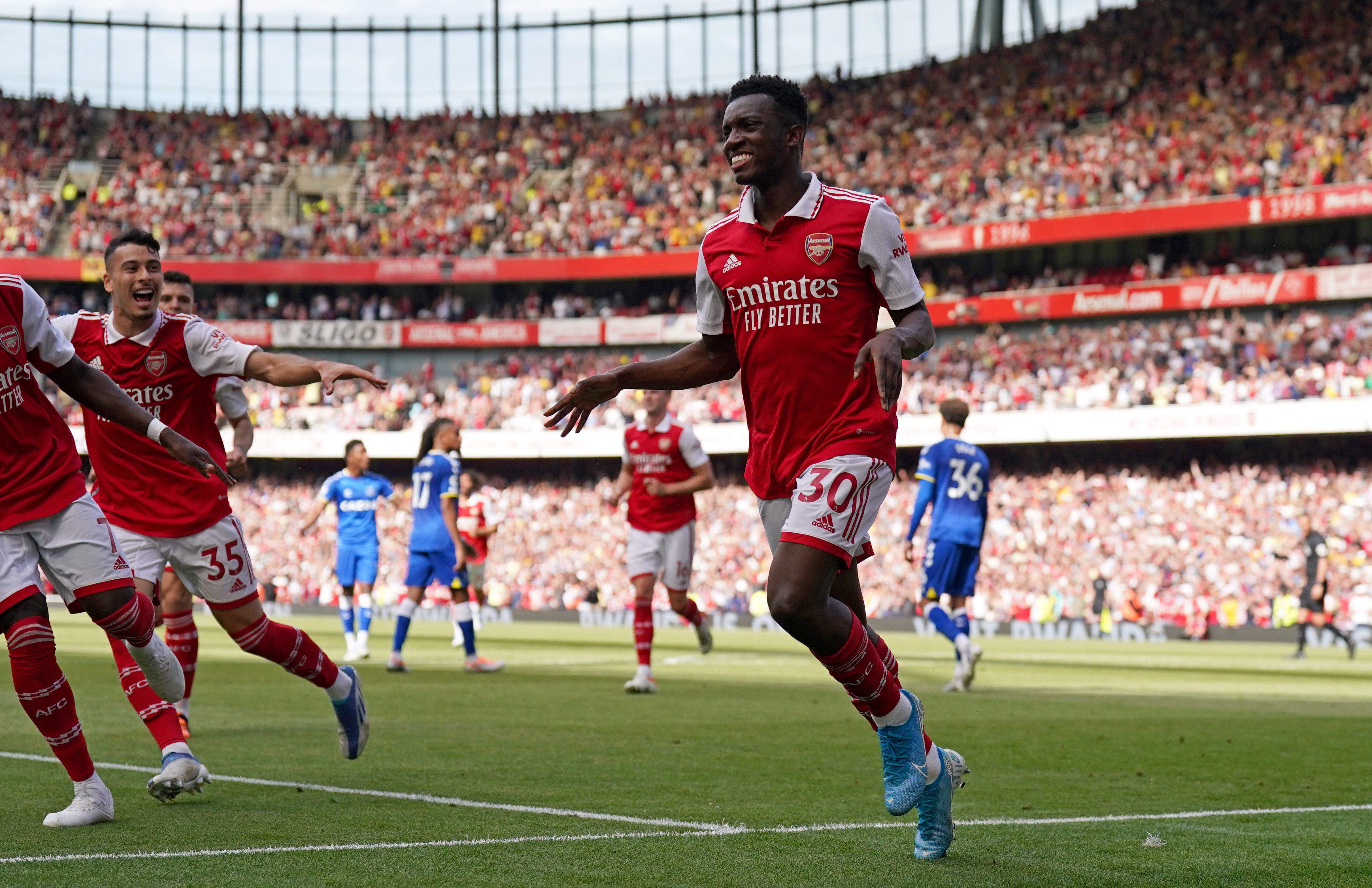 Eddie Nketiah has signed a new contract at Arsenal (Tim Goode/PA)