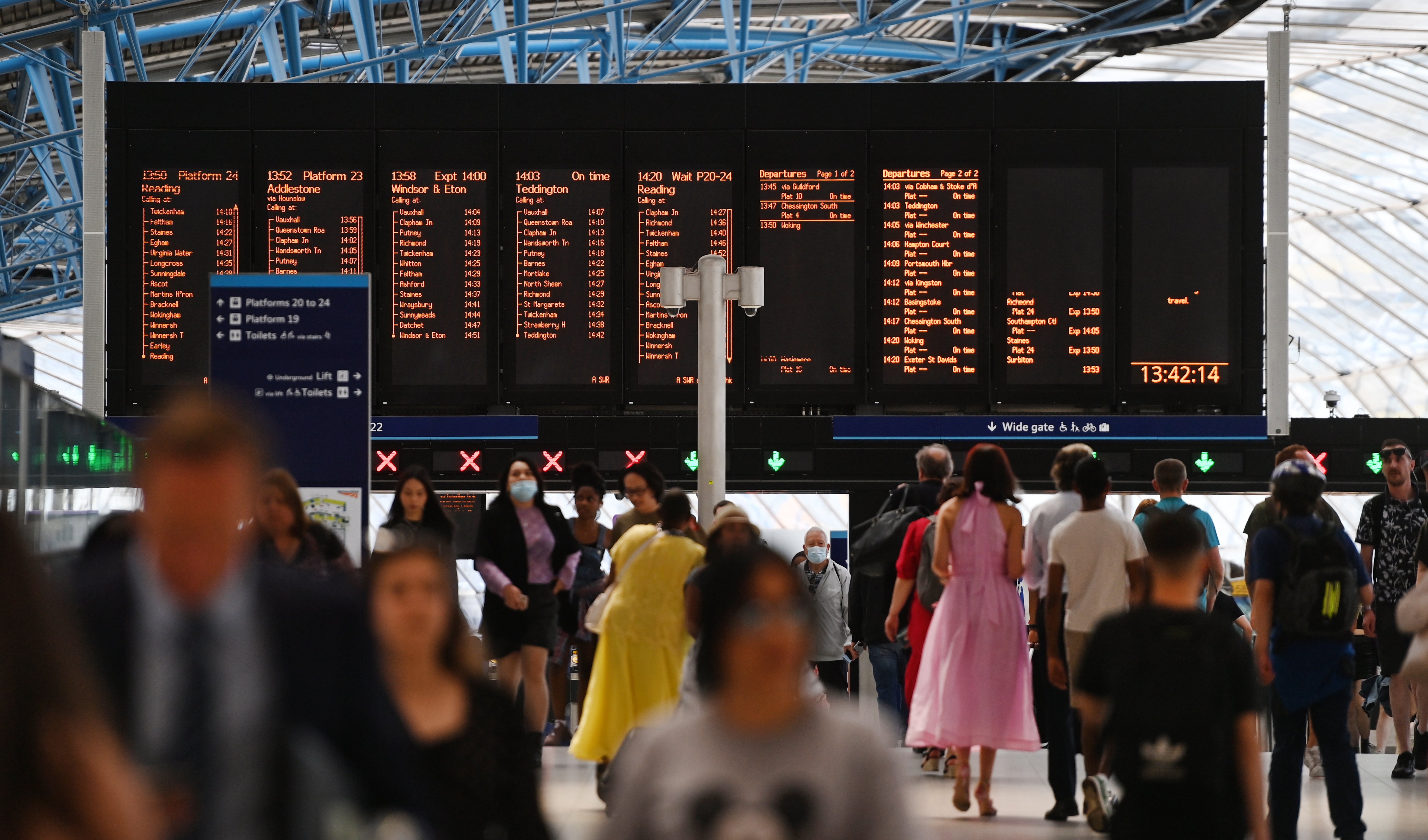 Only 22 per cent of passenger train services will run, with most of them on key links to and from London