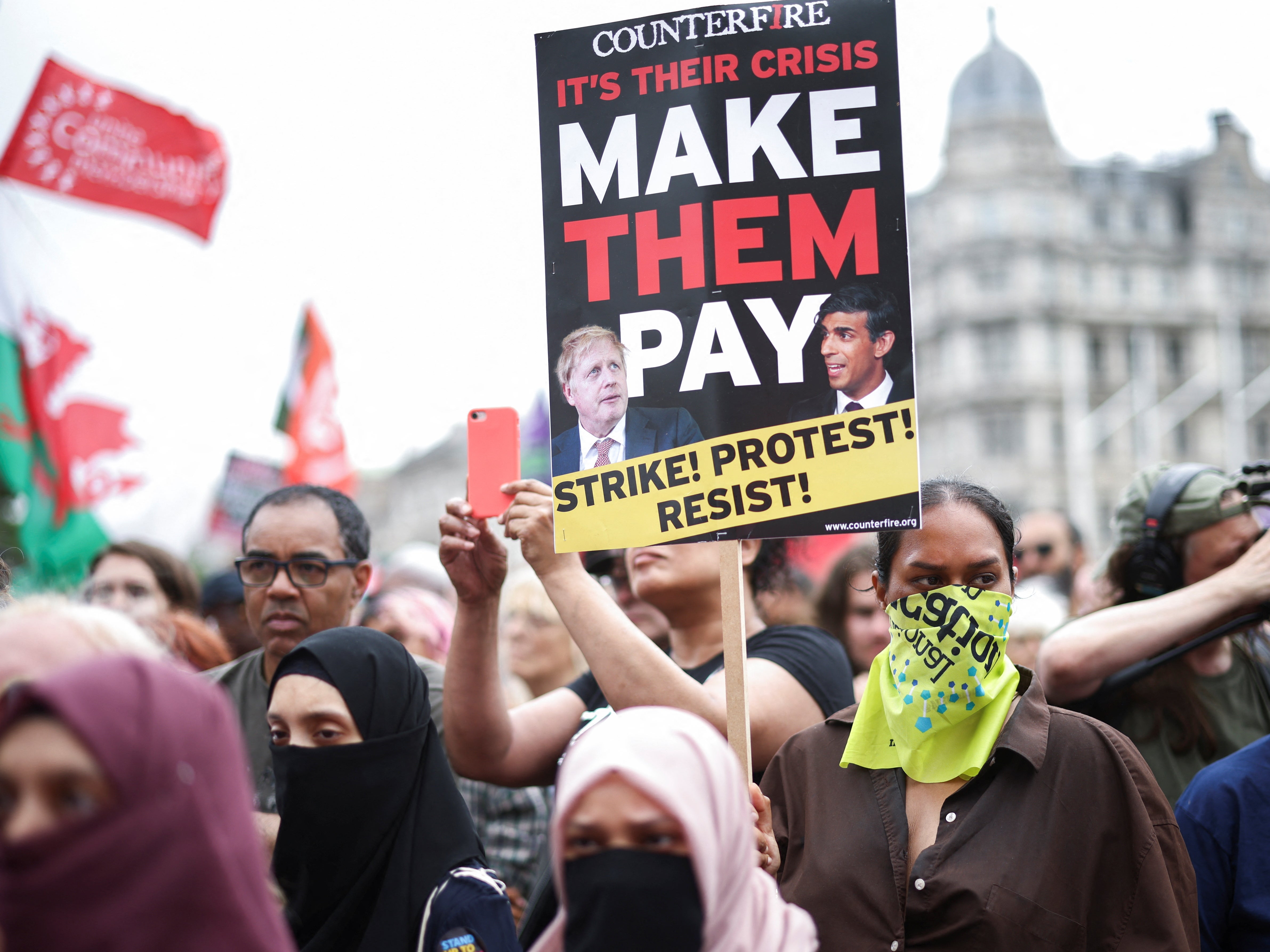 Protesters took to the streets in London over the cost-of-living crisis at the weekend