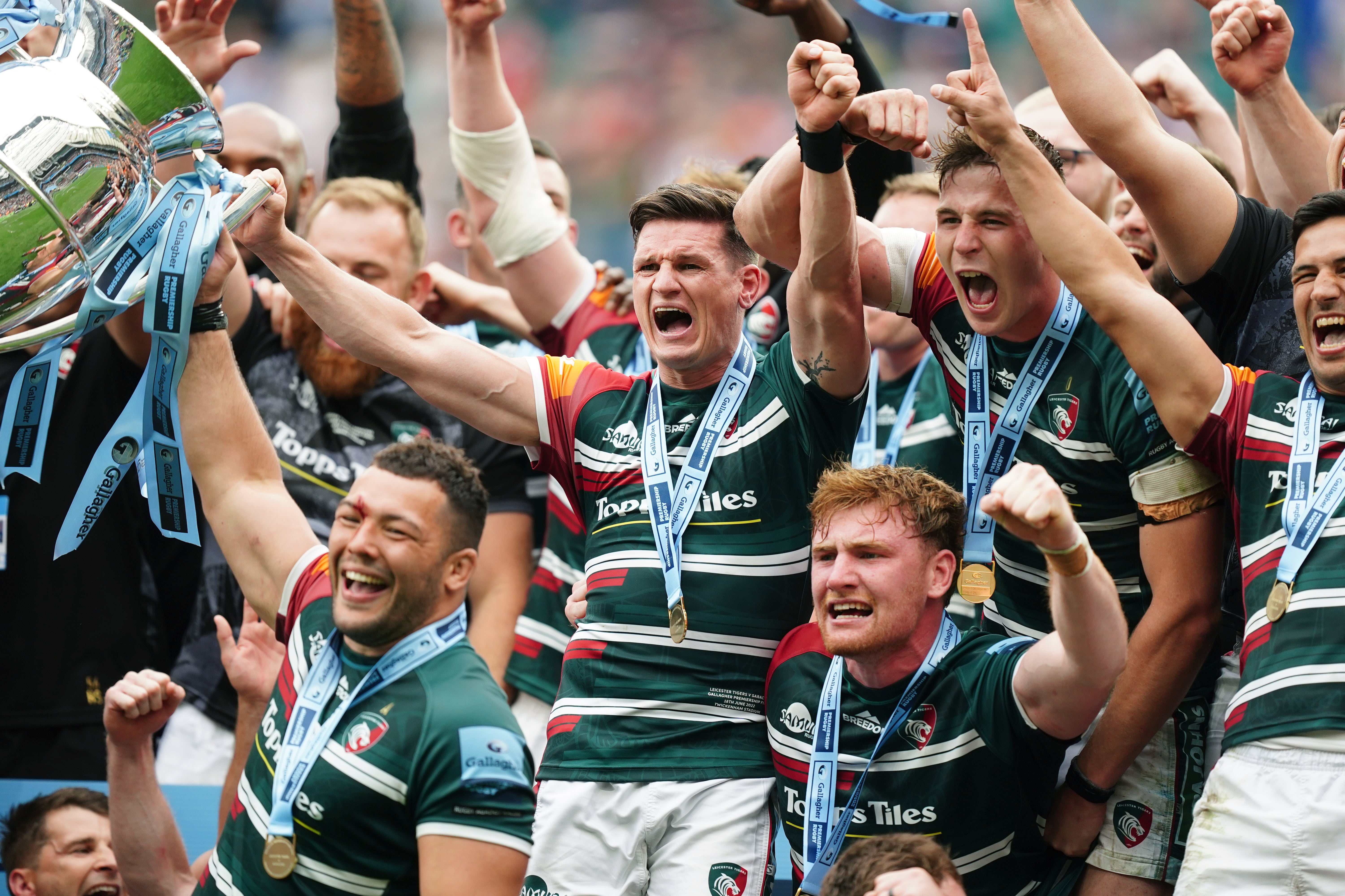 Freddie Burns’ (centre) winning kick wobbled between the posts with 22 seconds left (Mike Egerton/PA)