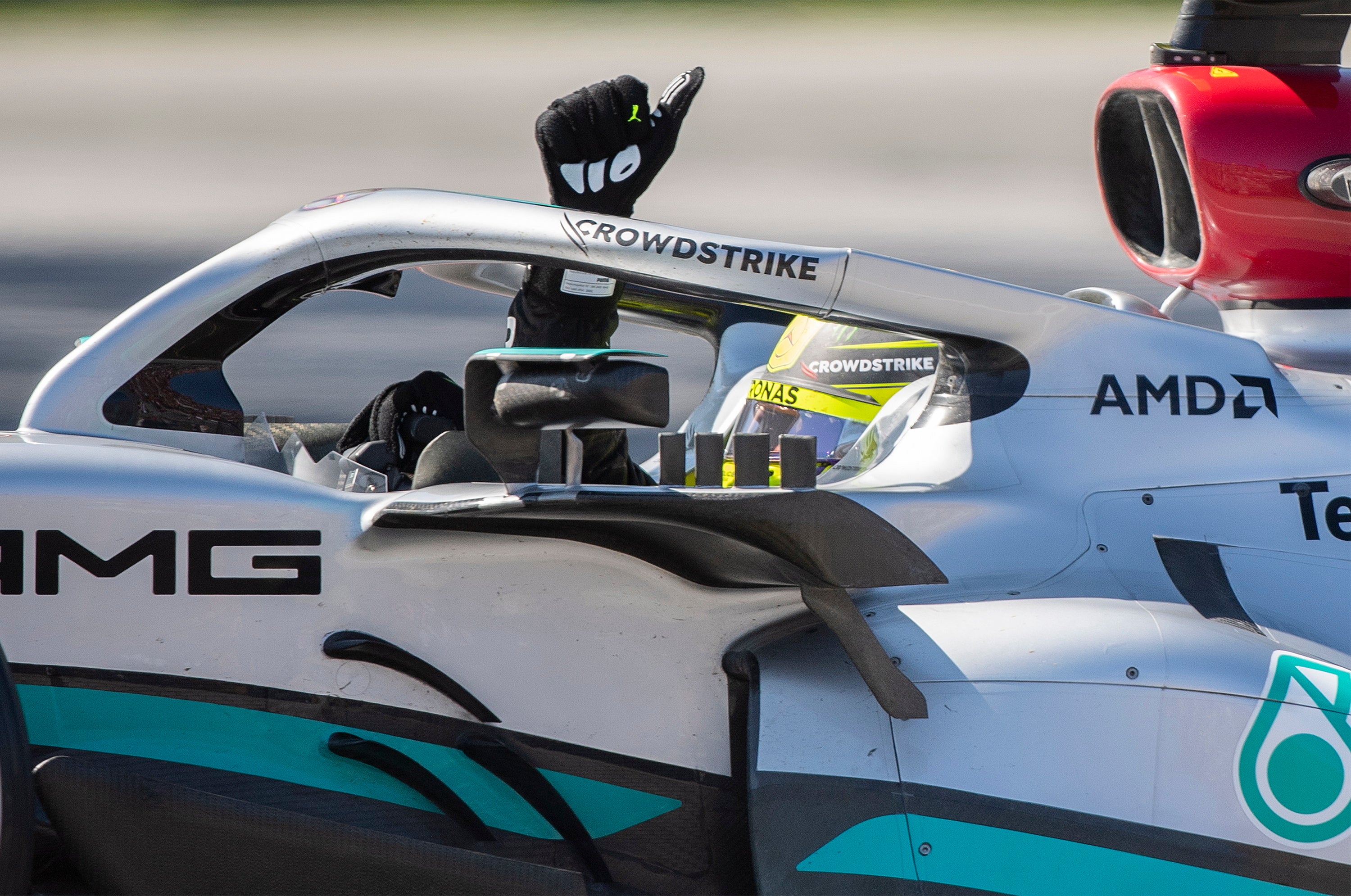 Hamilton gave the tweaked set-up of his Mercedes the thumbs up (Graham Hughes/AP)