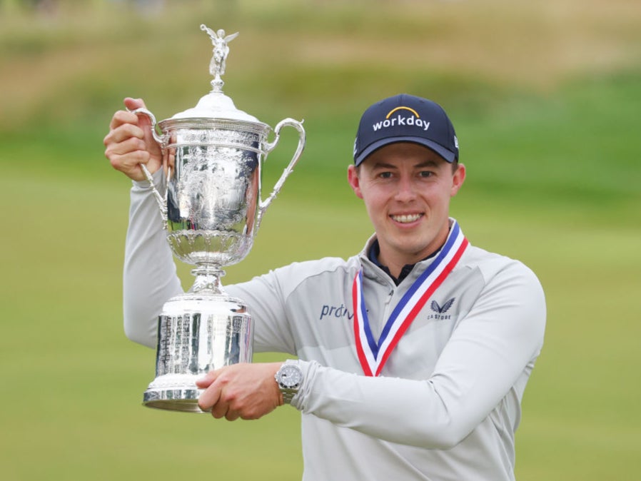 Fitzpatrick poses with the US Open trophy