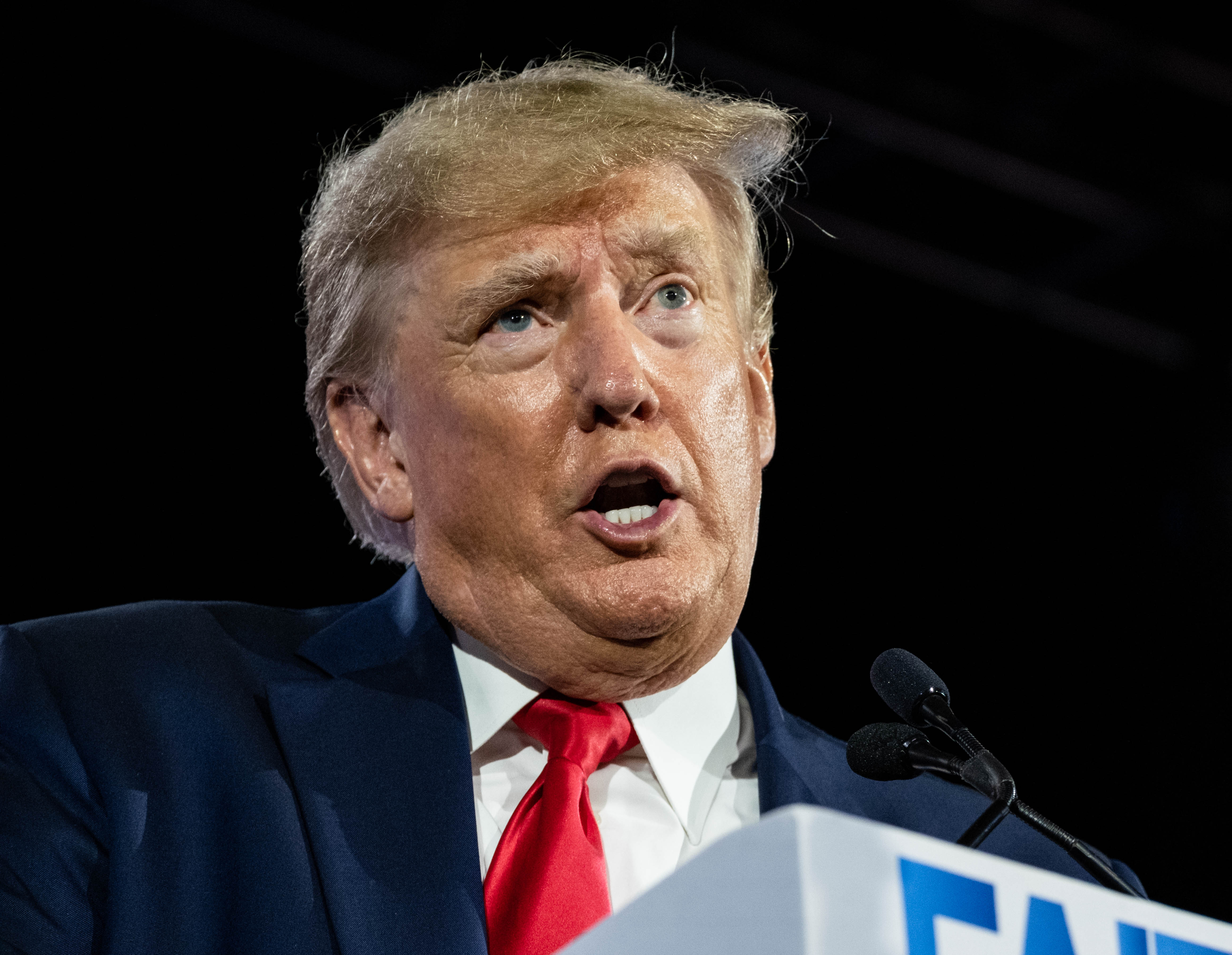 Donald Trump addressing supporters in Nashville, Tennessee, on 17 June 2022