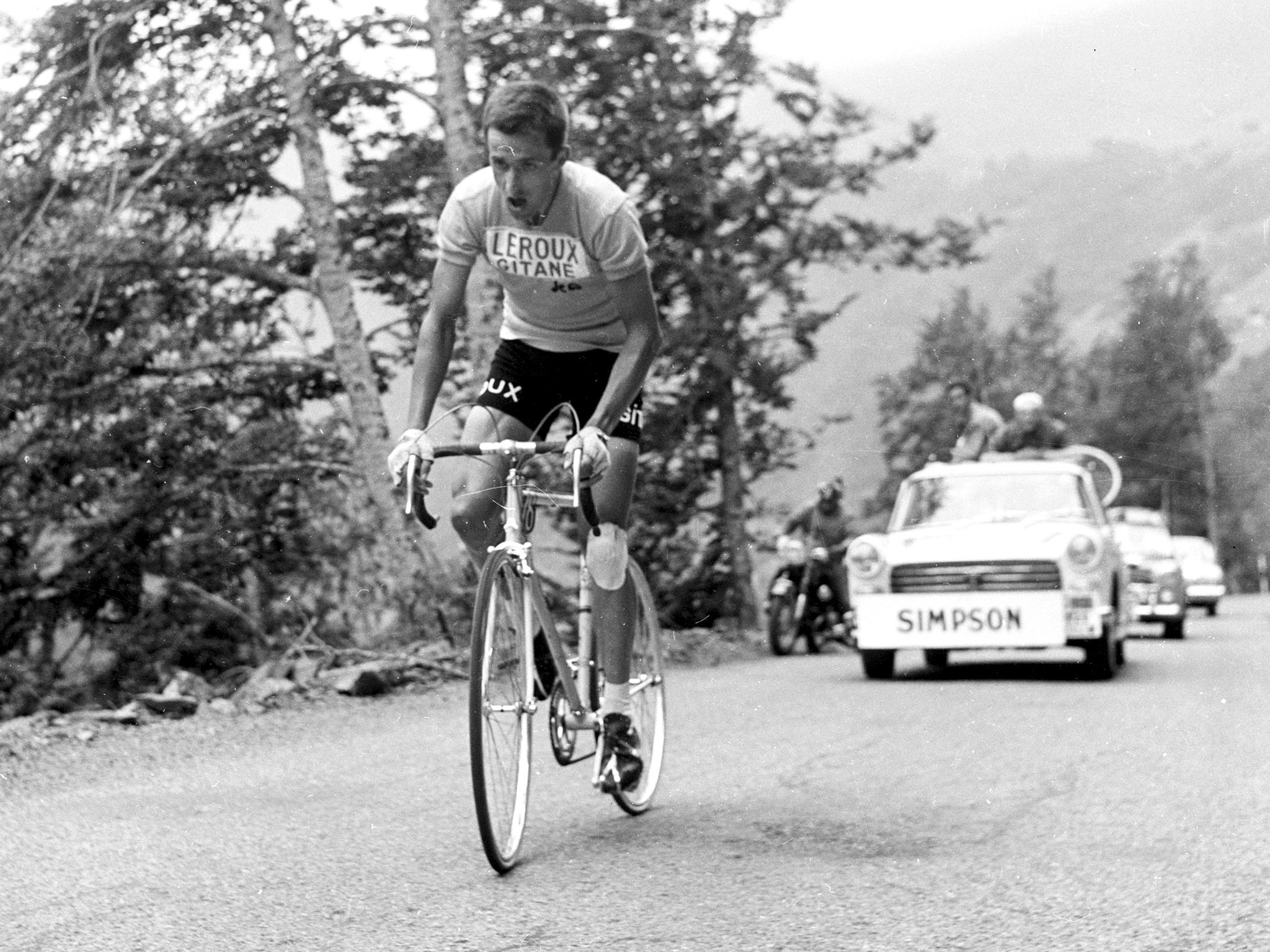 Tom Simpson tragically died atop Moun Ventoux in 1967