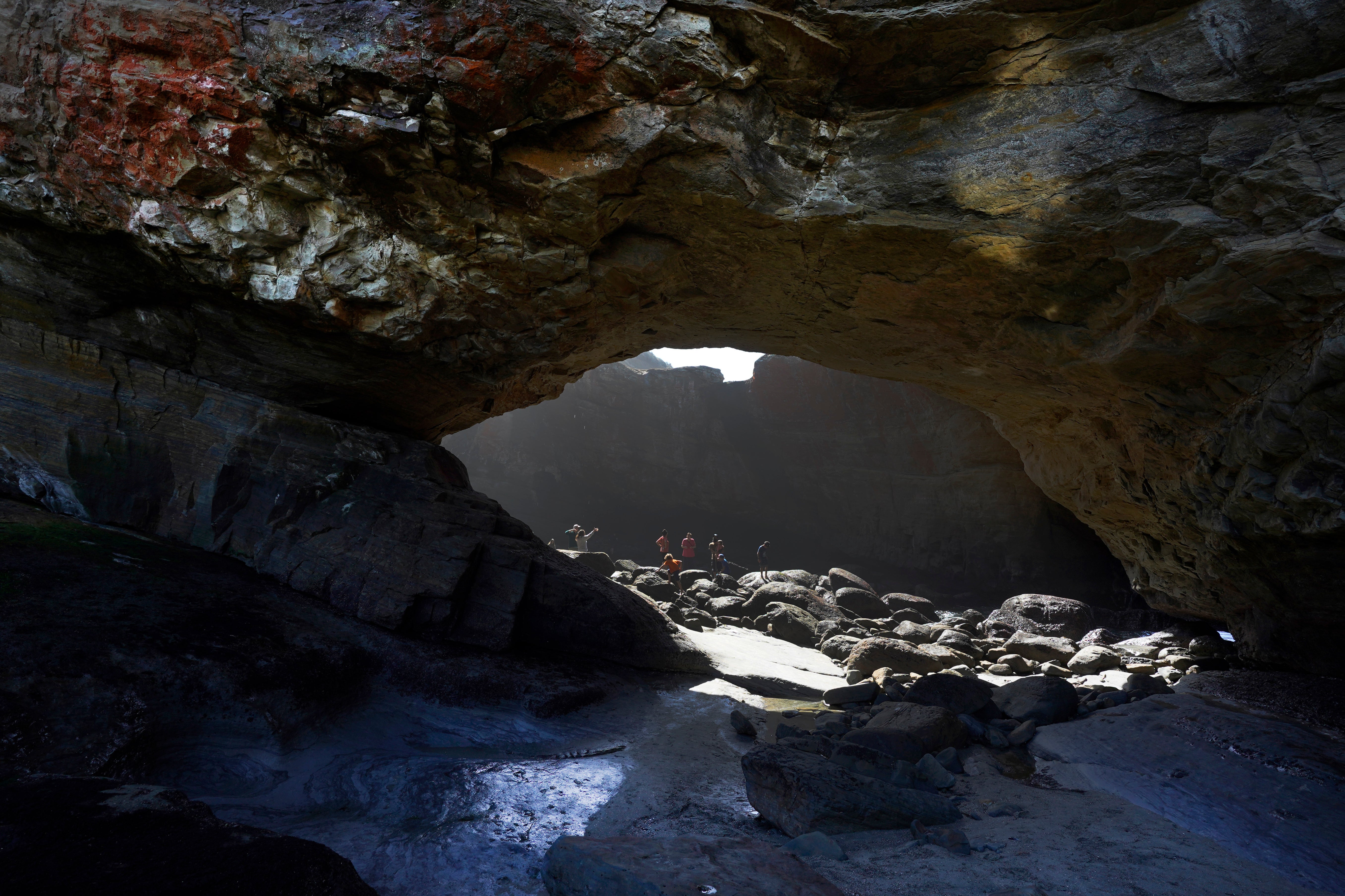 Craggy Oregon coast is lined with caves like Devil’s Punchbowl [pictured]