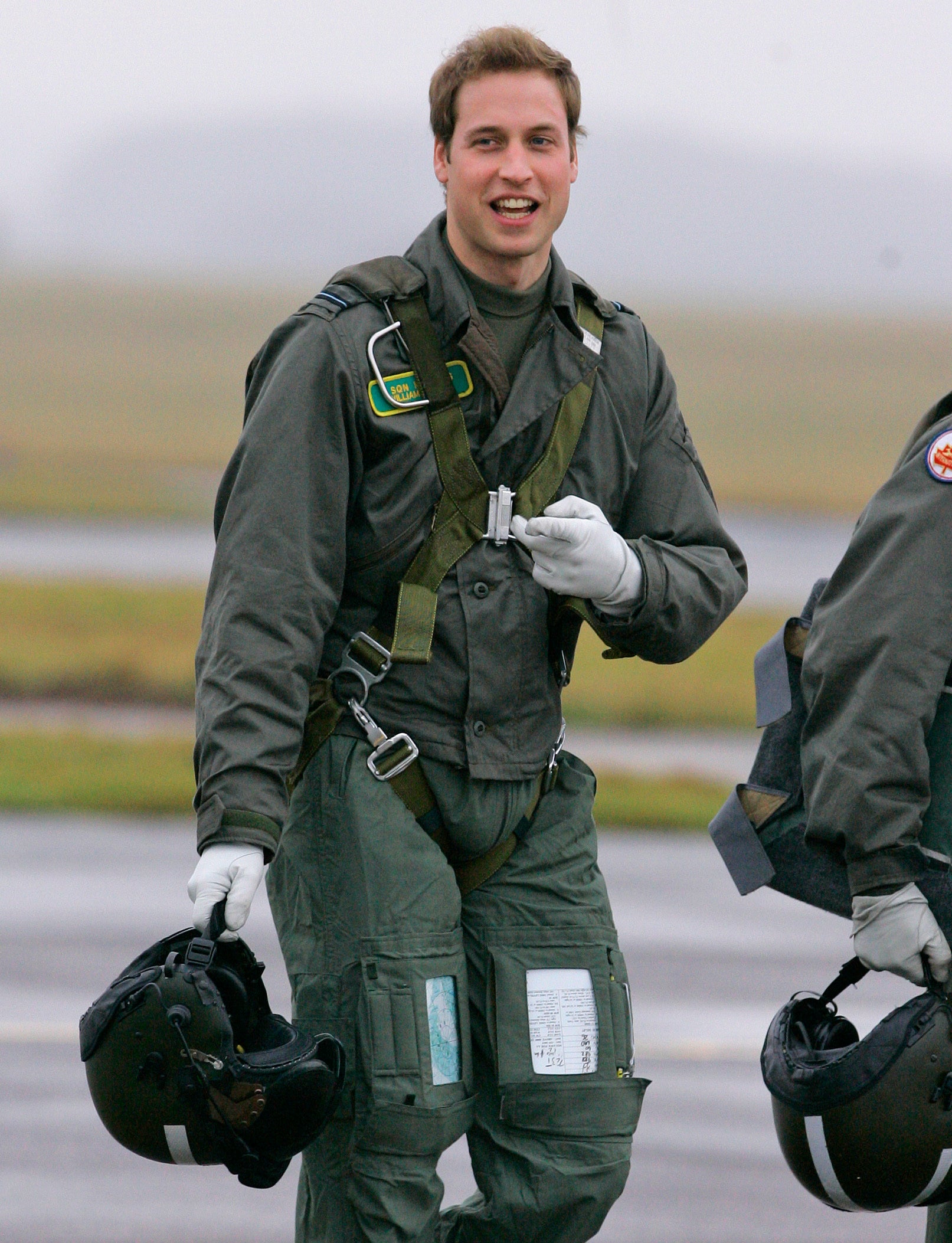 William gestures as he walks across the airfield at RAF Cranwell in 2008.