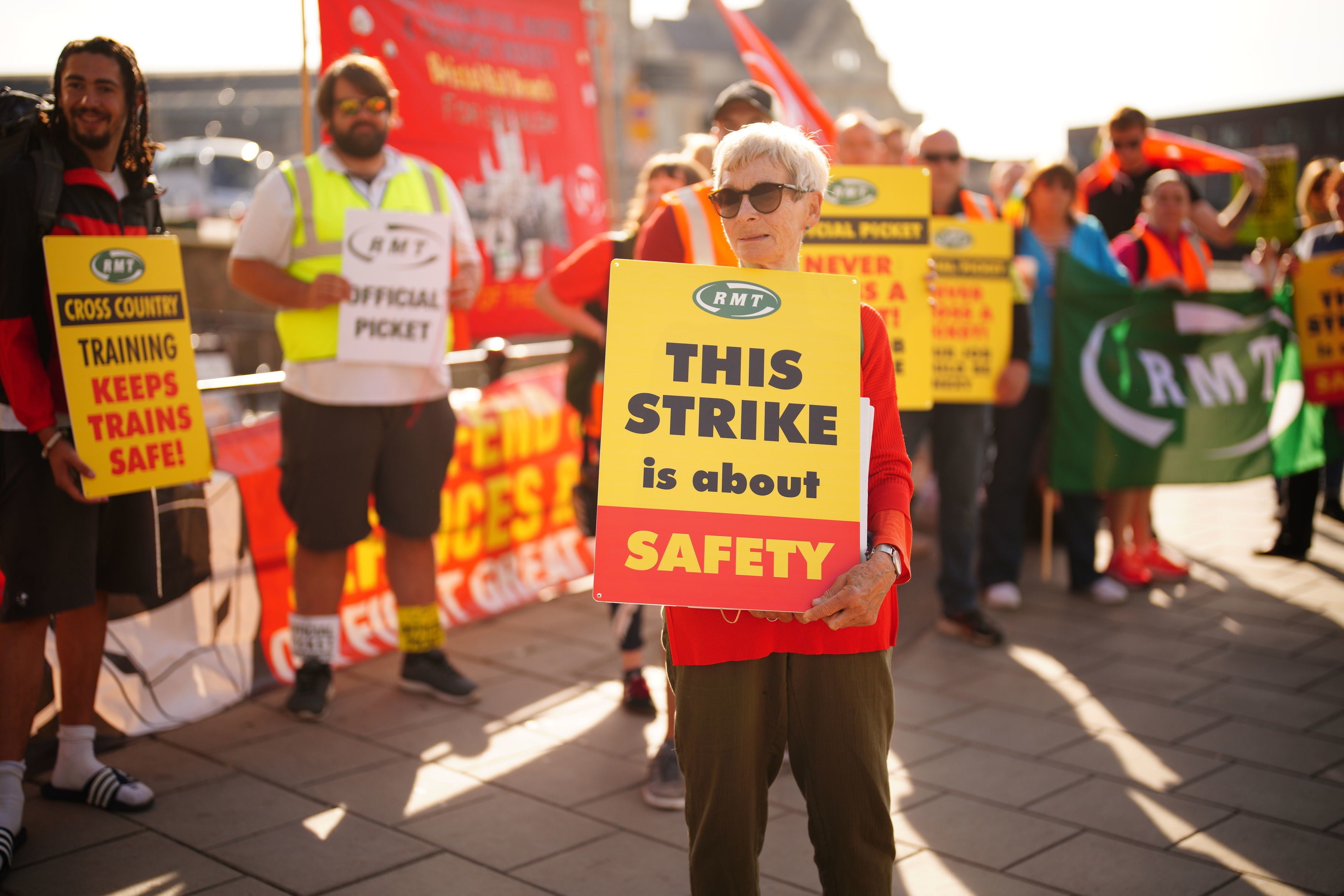 The picket line outside Bristol Temple Meads station