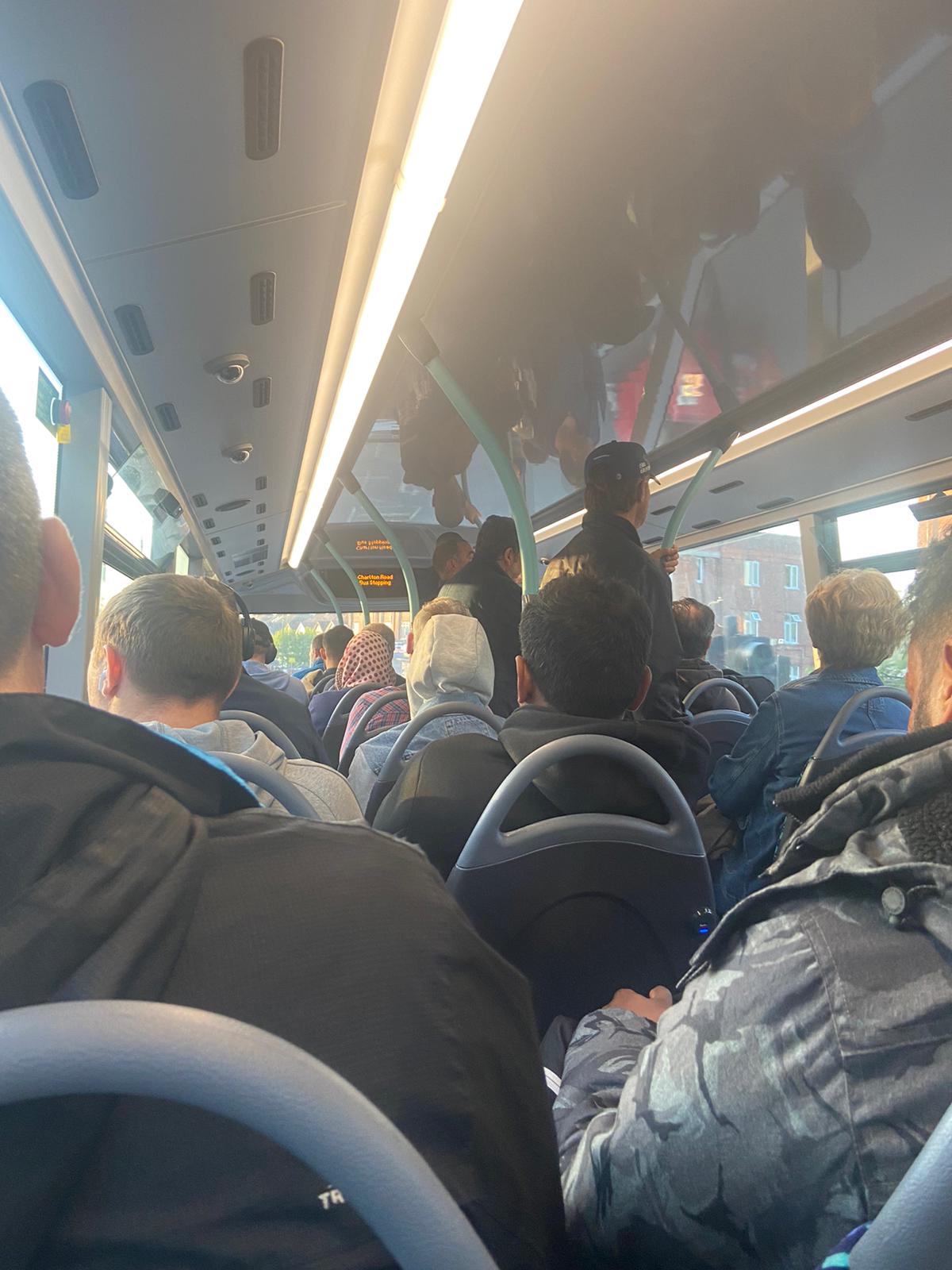 The 183 bus packed full from 5.30am