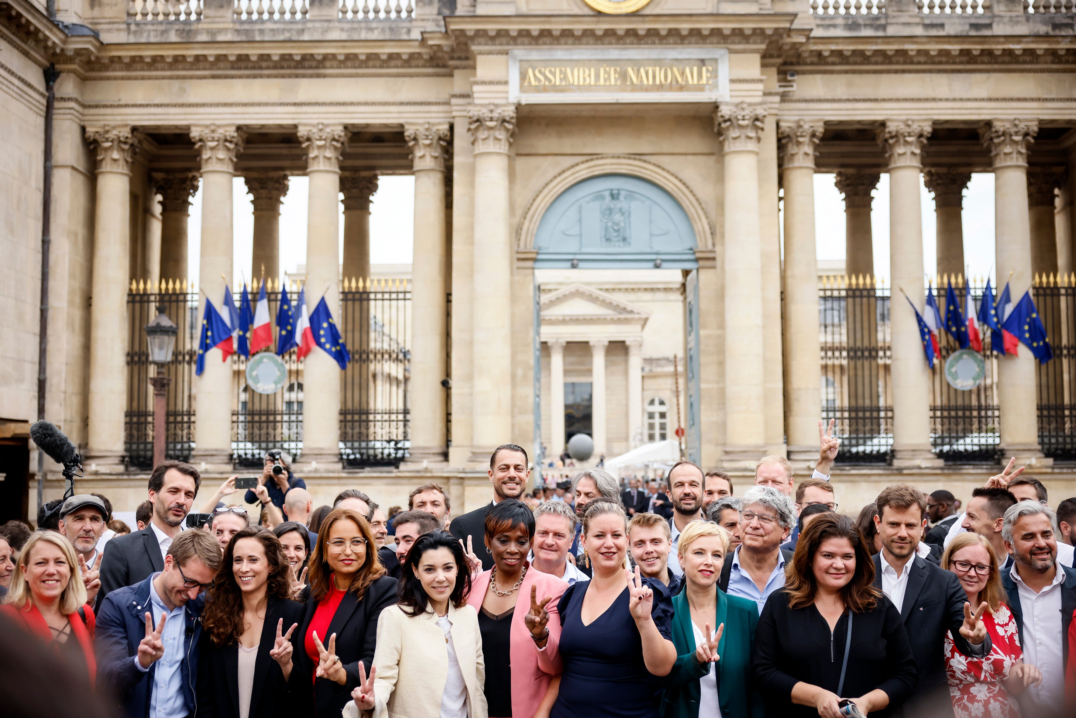 Members of the Nupes group pose in Paris on 21 June, 2022