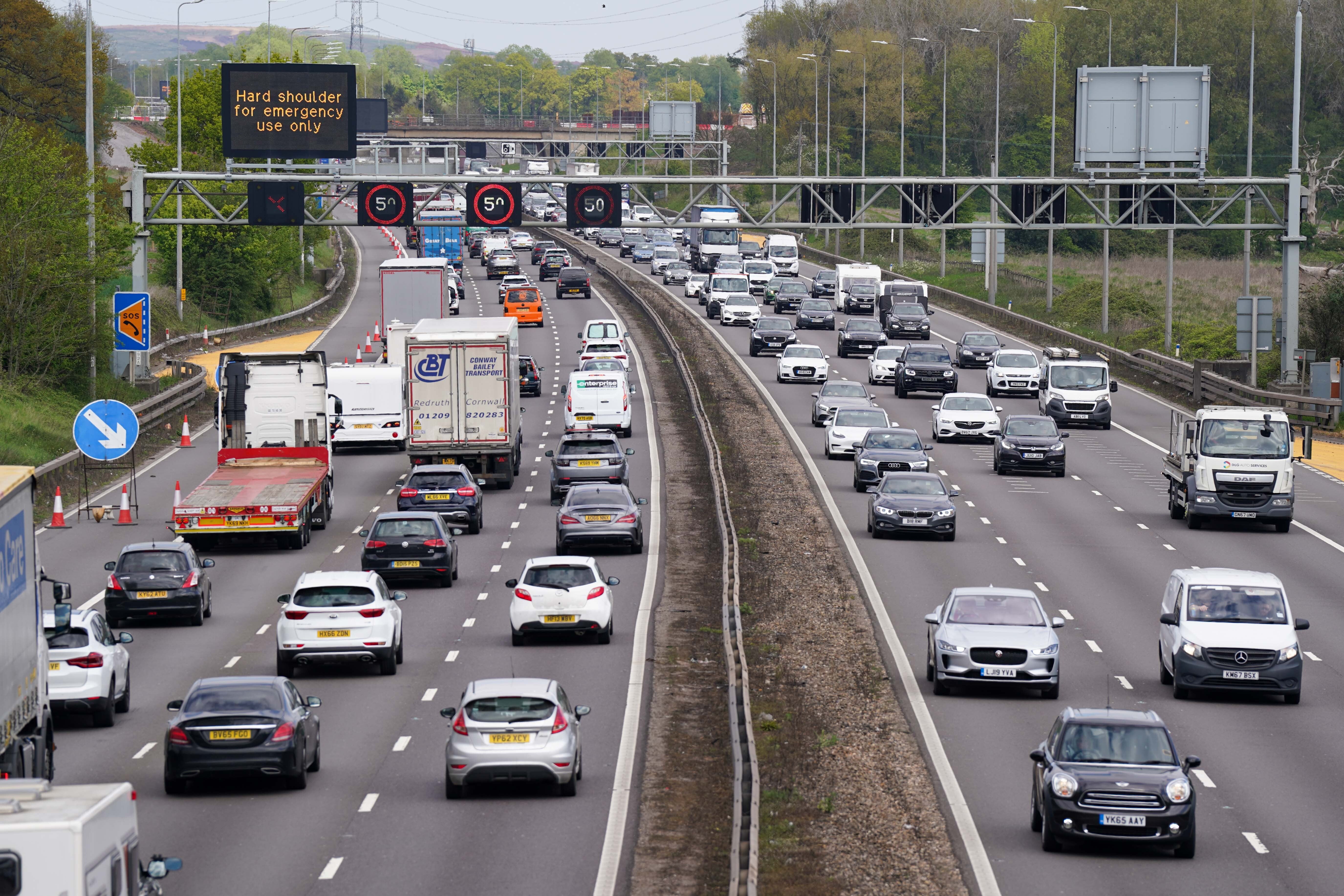 Slow-moving traffic (Jacob King/PA)