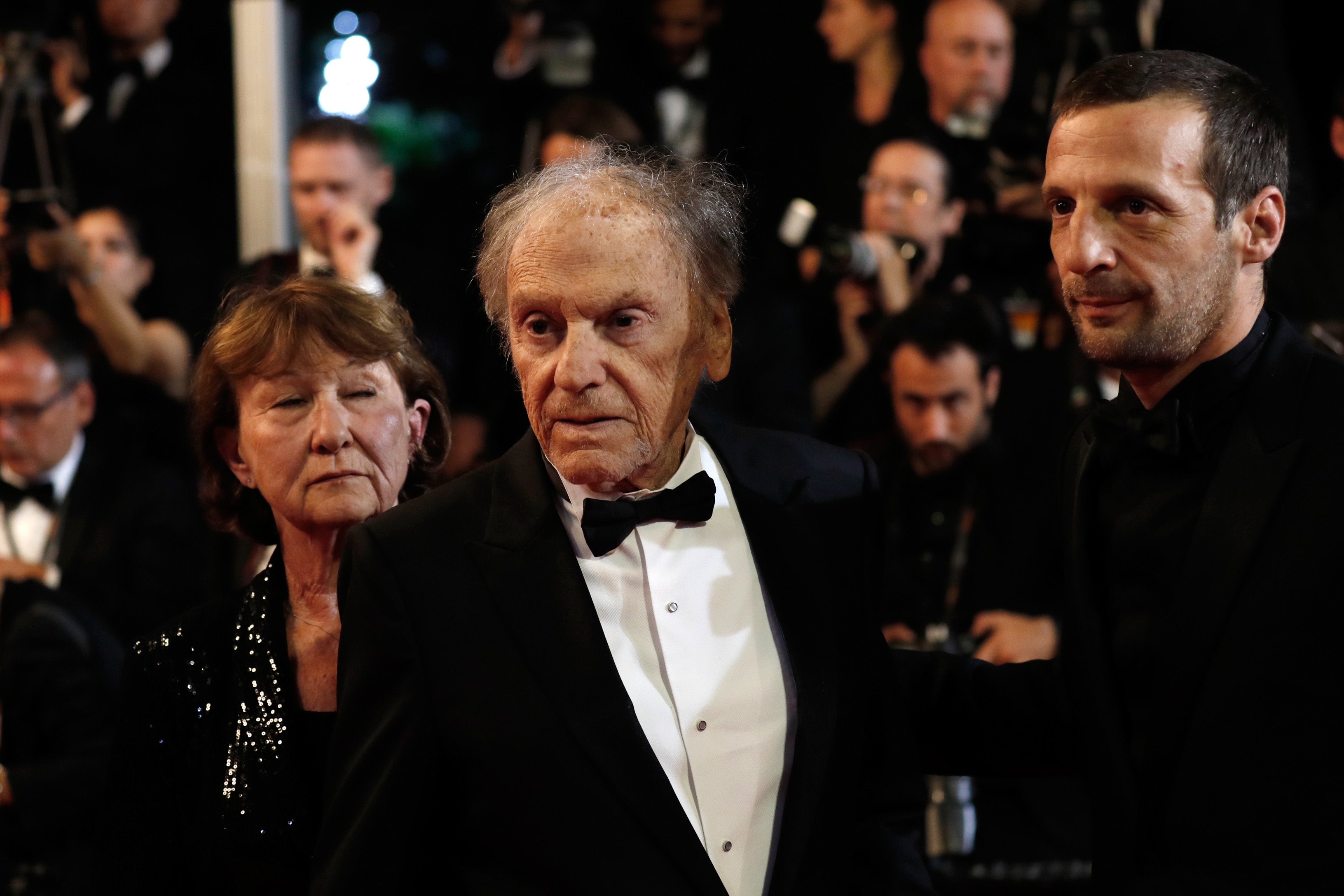 Late great: with third wife Marianne Hoepfner at Cannes in 2017