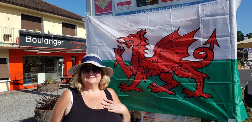 Christine Burnell on holiday for the Tour De France in July 2019, weighing 19st (Collect/PA Real Life)