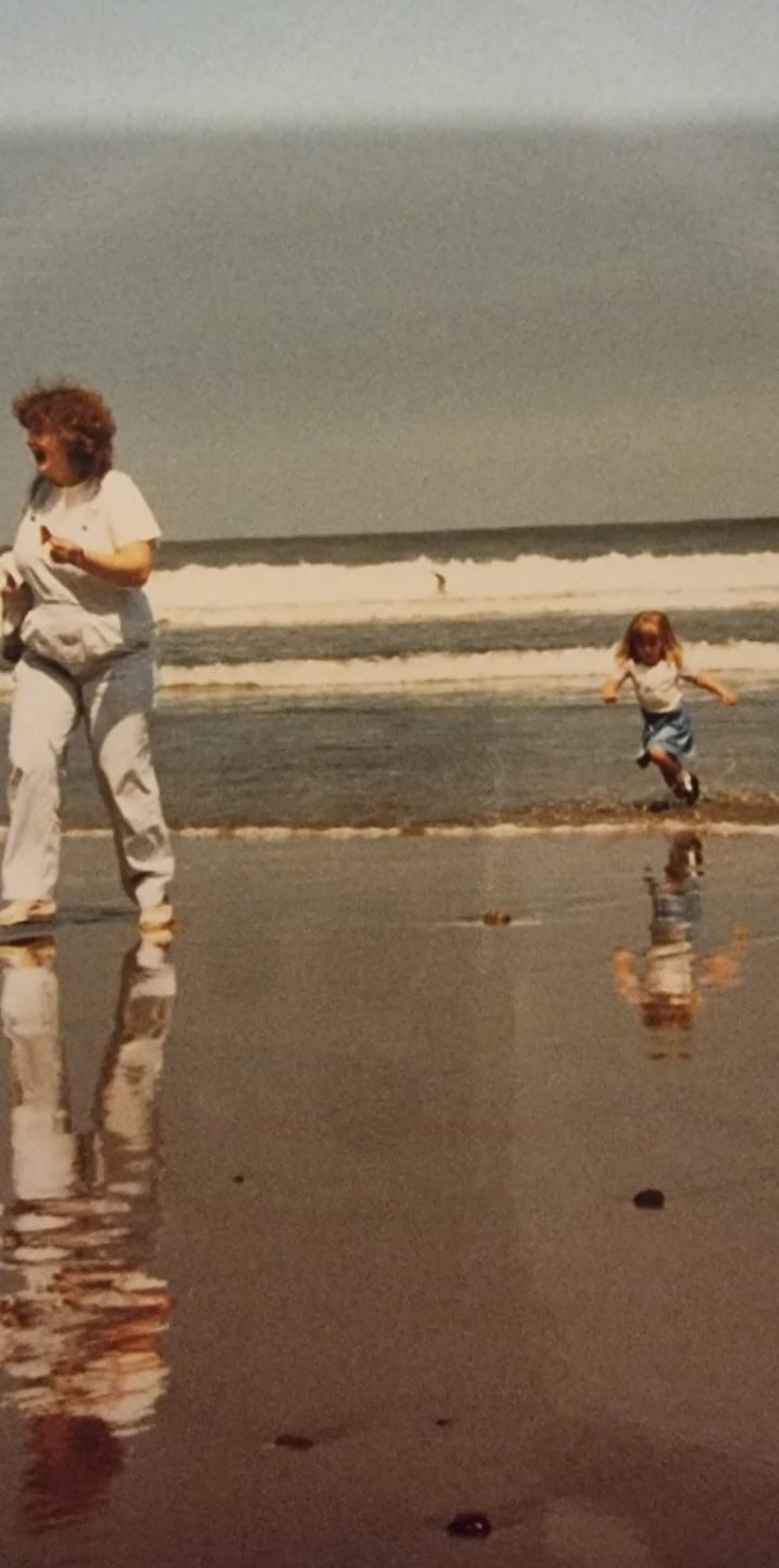 Christine Burnell on the beach, pregnant with her second daughter, Claire, in 1987 (Collect/PA Real Life)