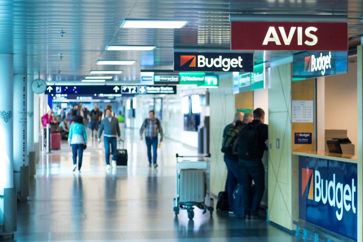 Car rental firms in an airport