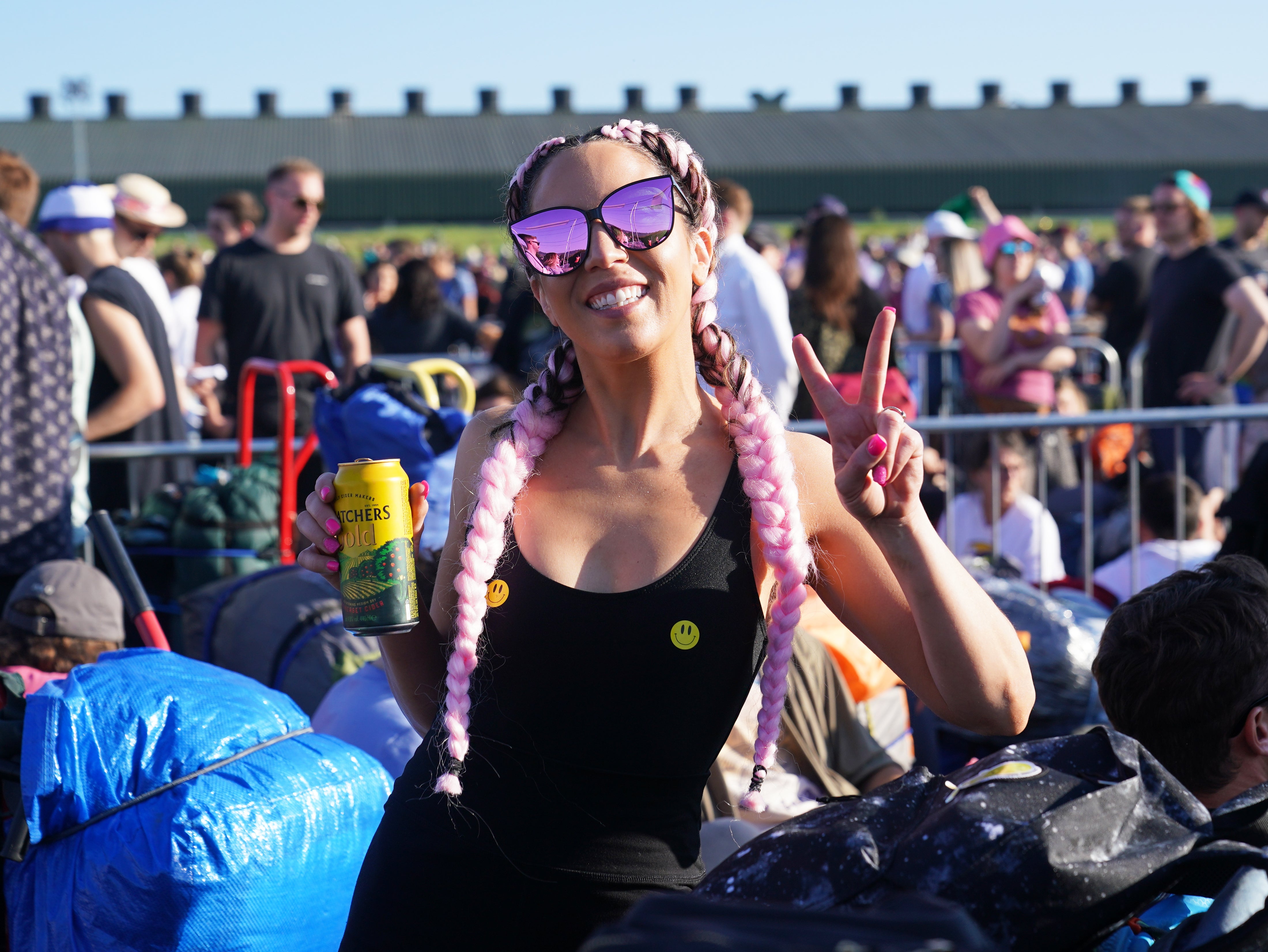 The sun was out for the thousands arriving