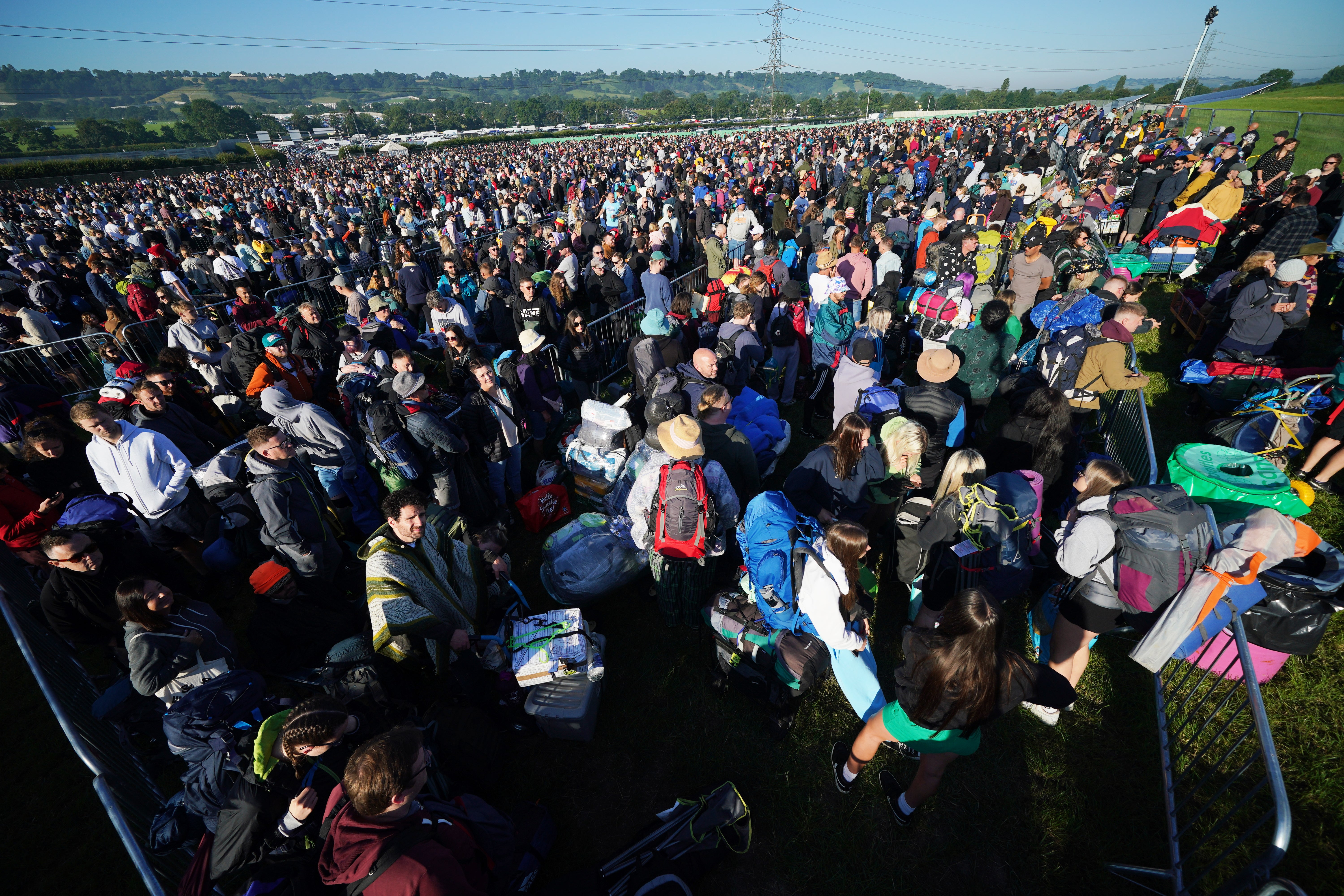 There were long queues around the gates