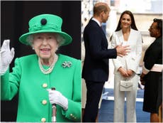 Queen sends message as Kate and Will open National Windrush Monument at Waterloo