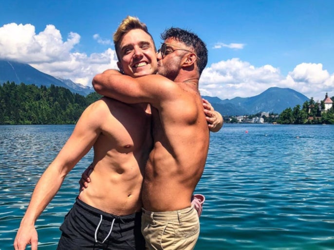 Calum in Lake Bled, Slovenia