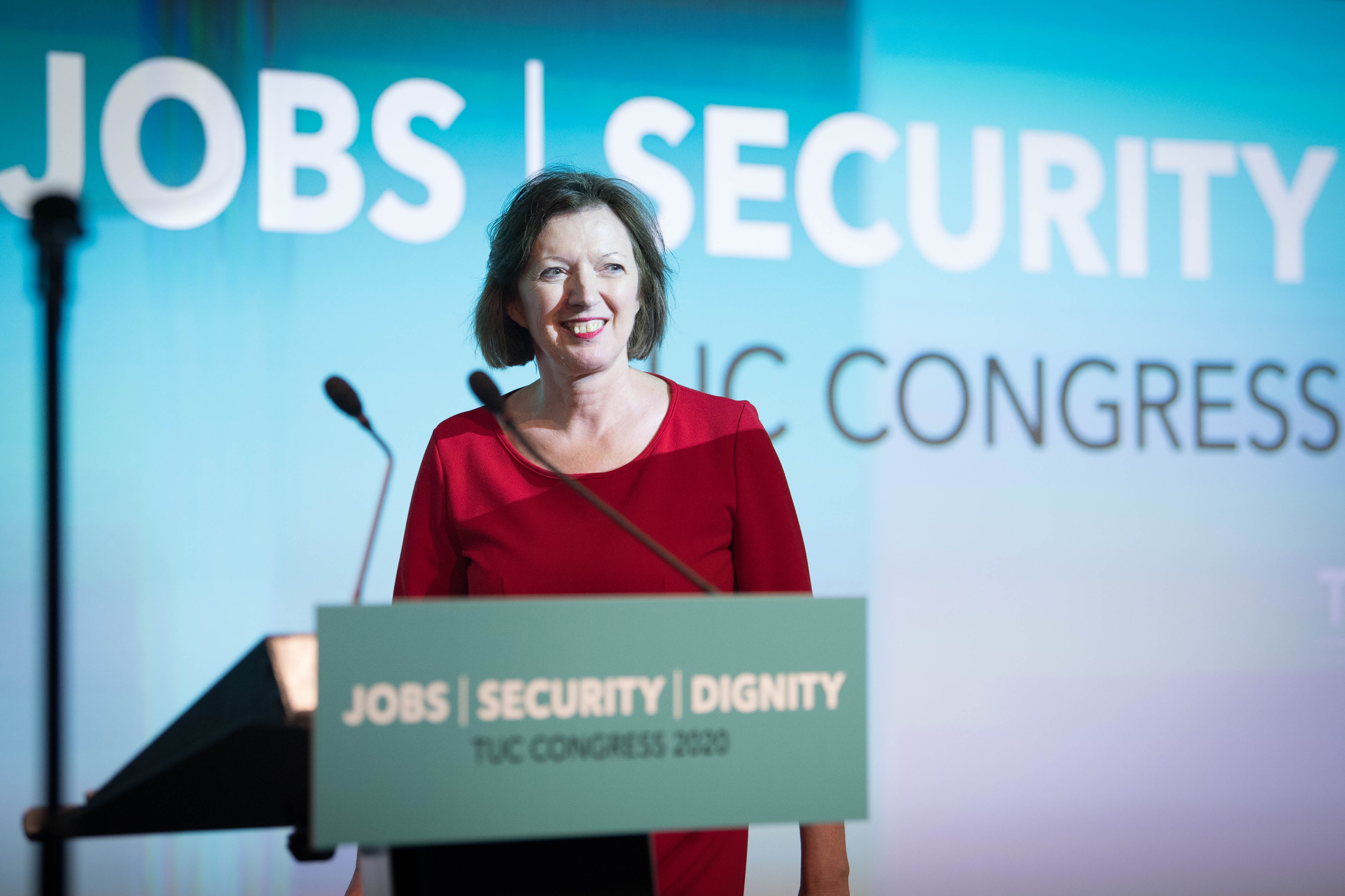 Frances O’Grady, General Secretary of the TUC, said the Government was ‘spoiling for a fight’ with striking workers (Stefan Rousseau/PA)