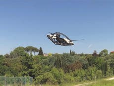 Flying car boss makes ‘world’s first’ commute to work in Jetson craft