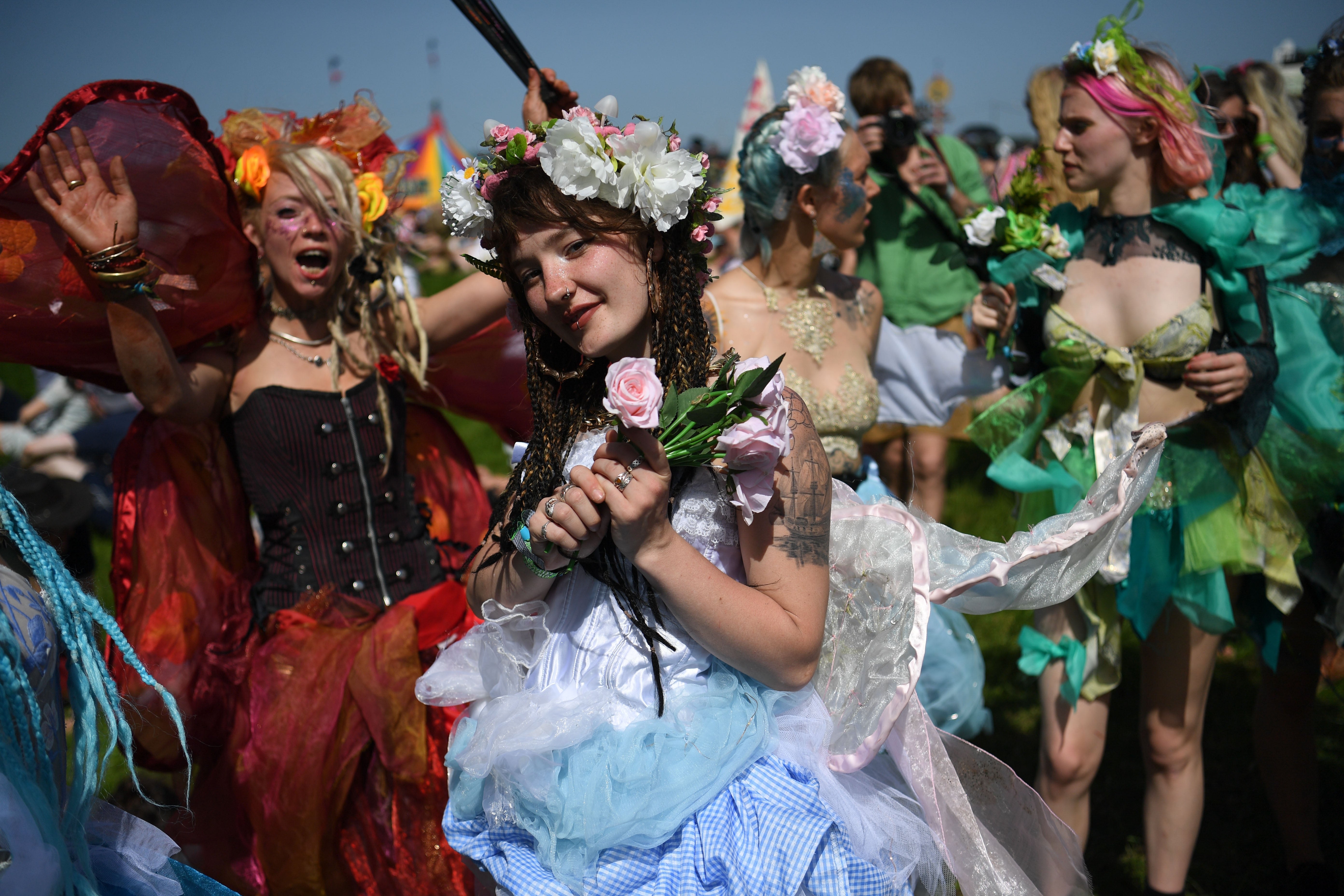 Climate change protesters take part in a procession in 2019