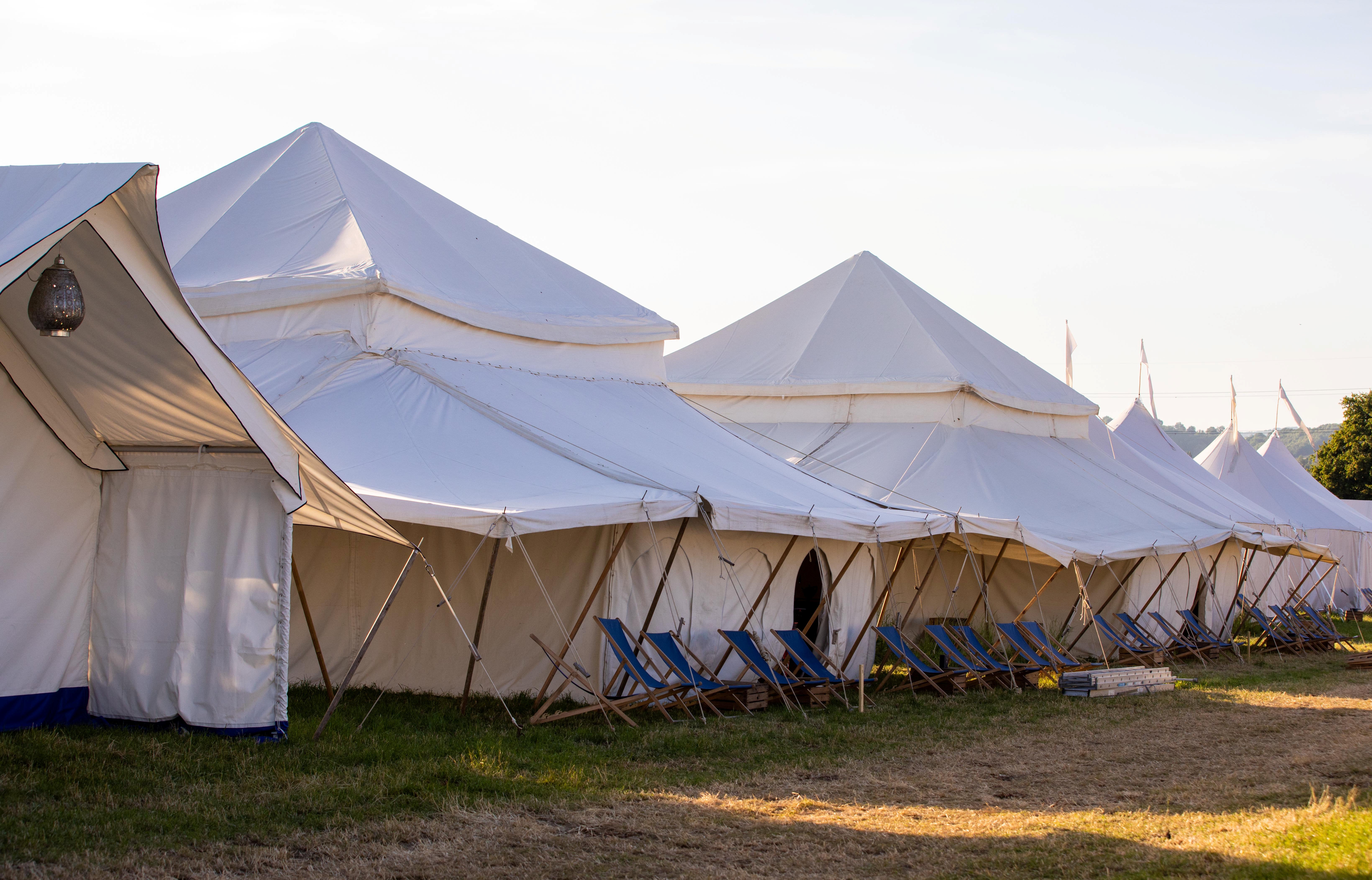 Outside of the Tenthouse Suite which is ready to welcome guests at the Glastonbury Festival