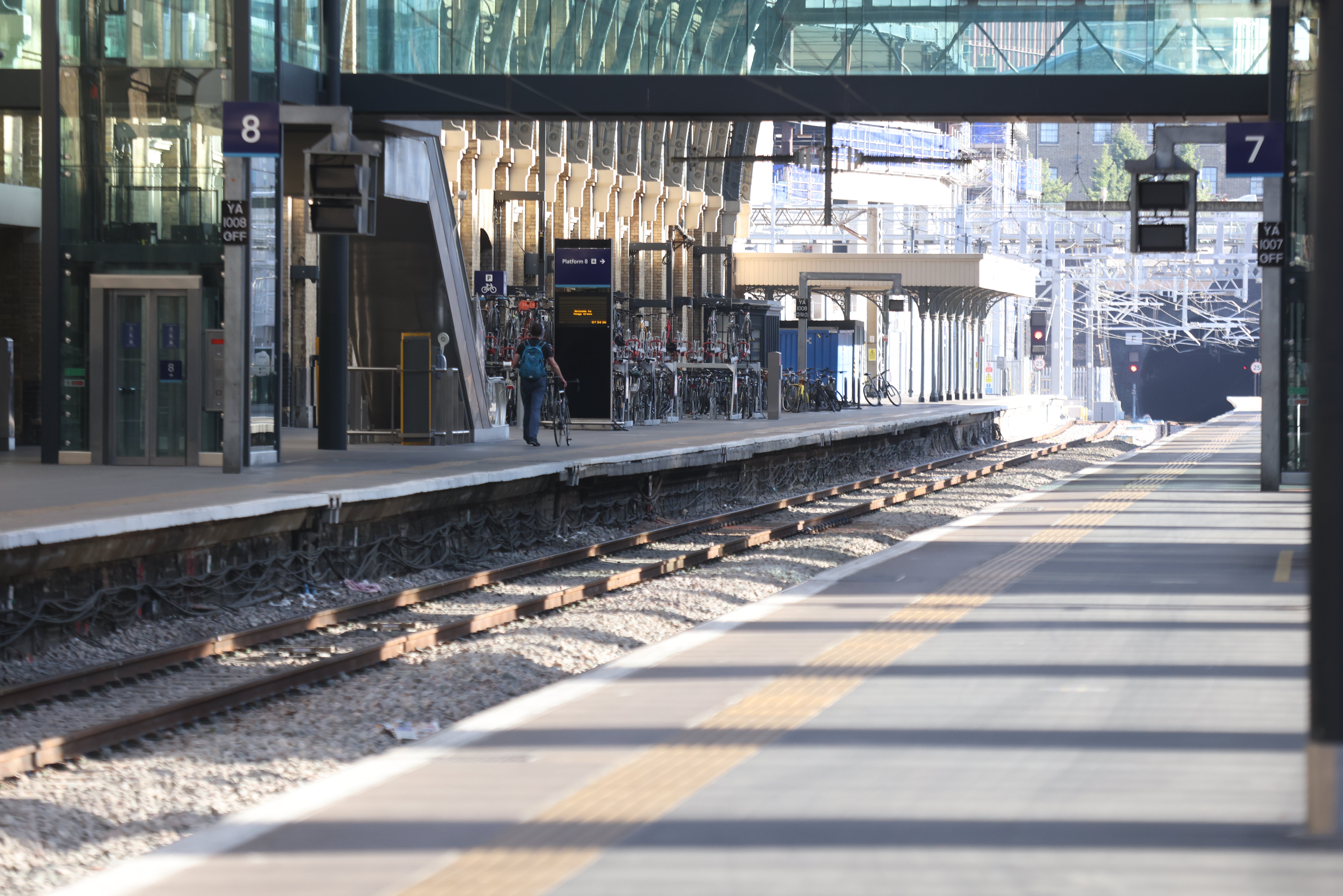 Train services are being disrupted across Britain as thousands of railway workers stage their second strike of the week (James Manning/PA)