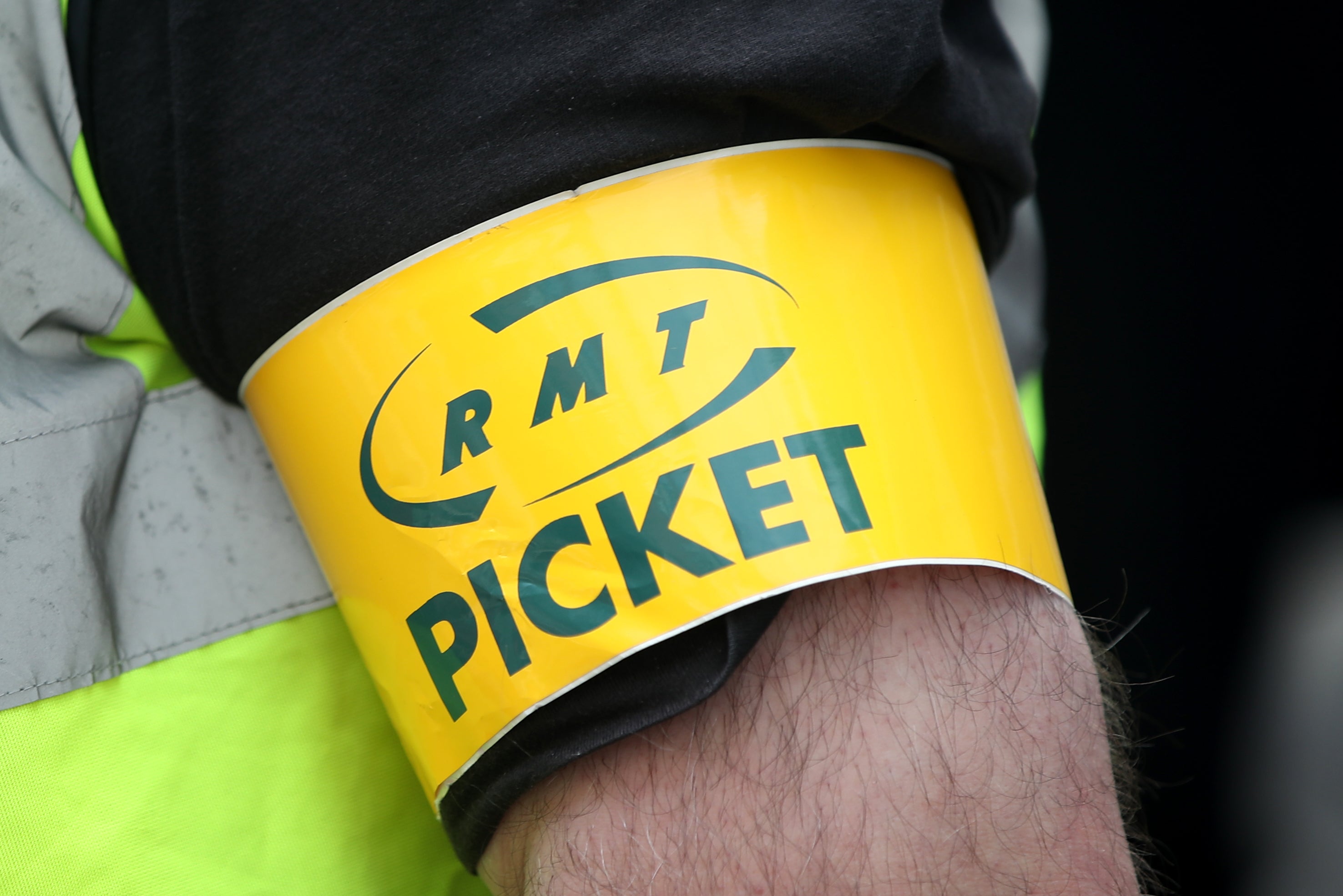 An RMT Union Steward at Nottingham station (Simon Marper/PA)