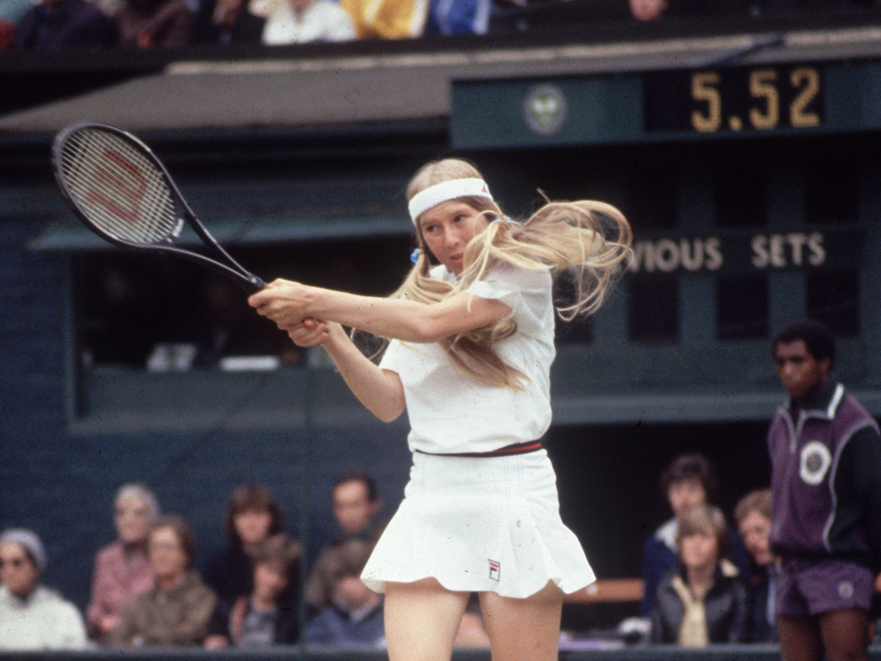 Andrea Jaeger, aged 16, competes at Wimbledon in 1981