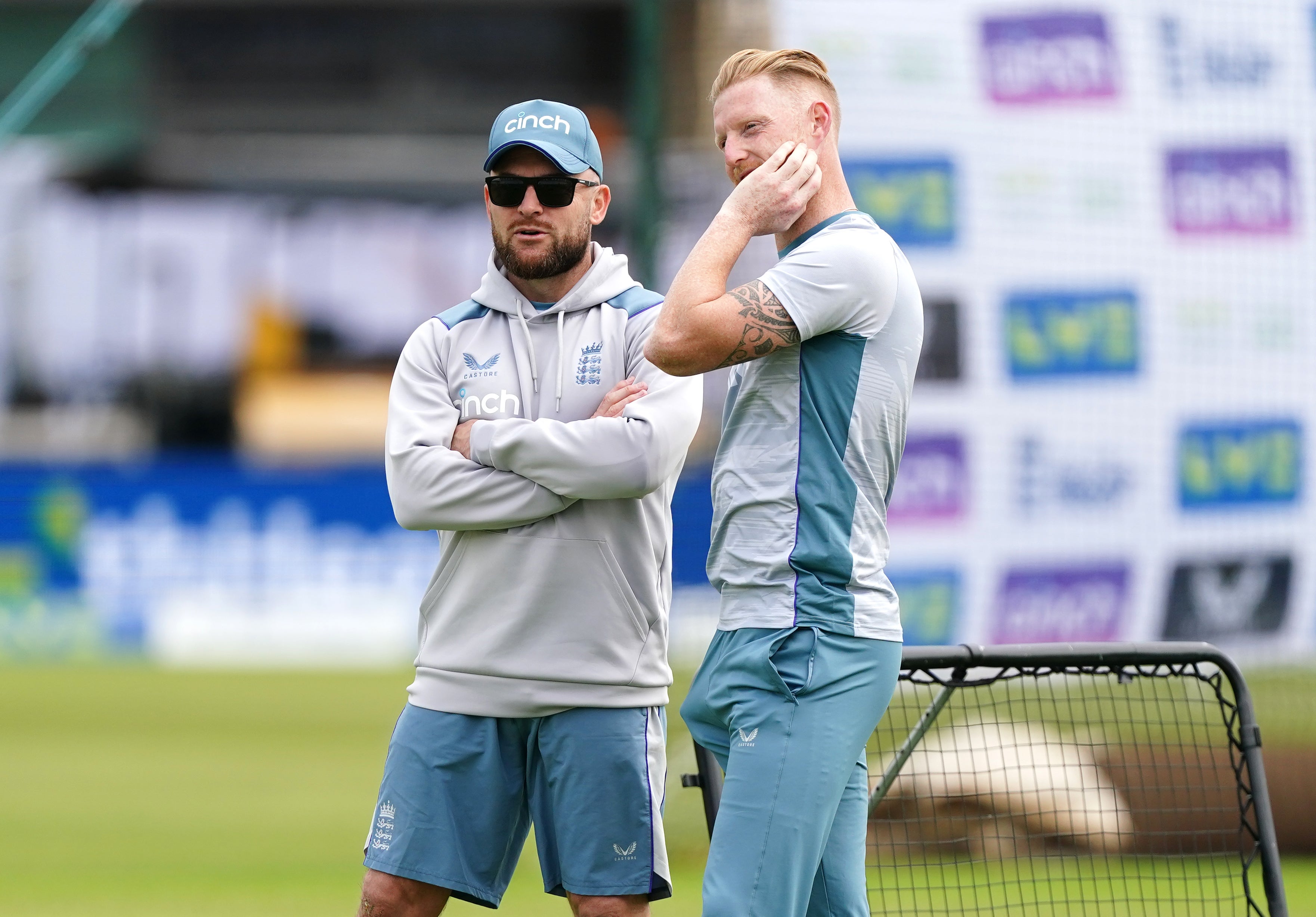 England Test head coach Brendon McCullum, left, is set to meet with Matthew Mott next week (Mike Egerton/PA)