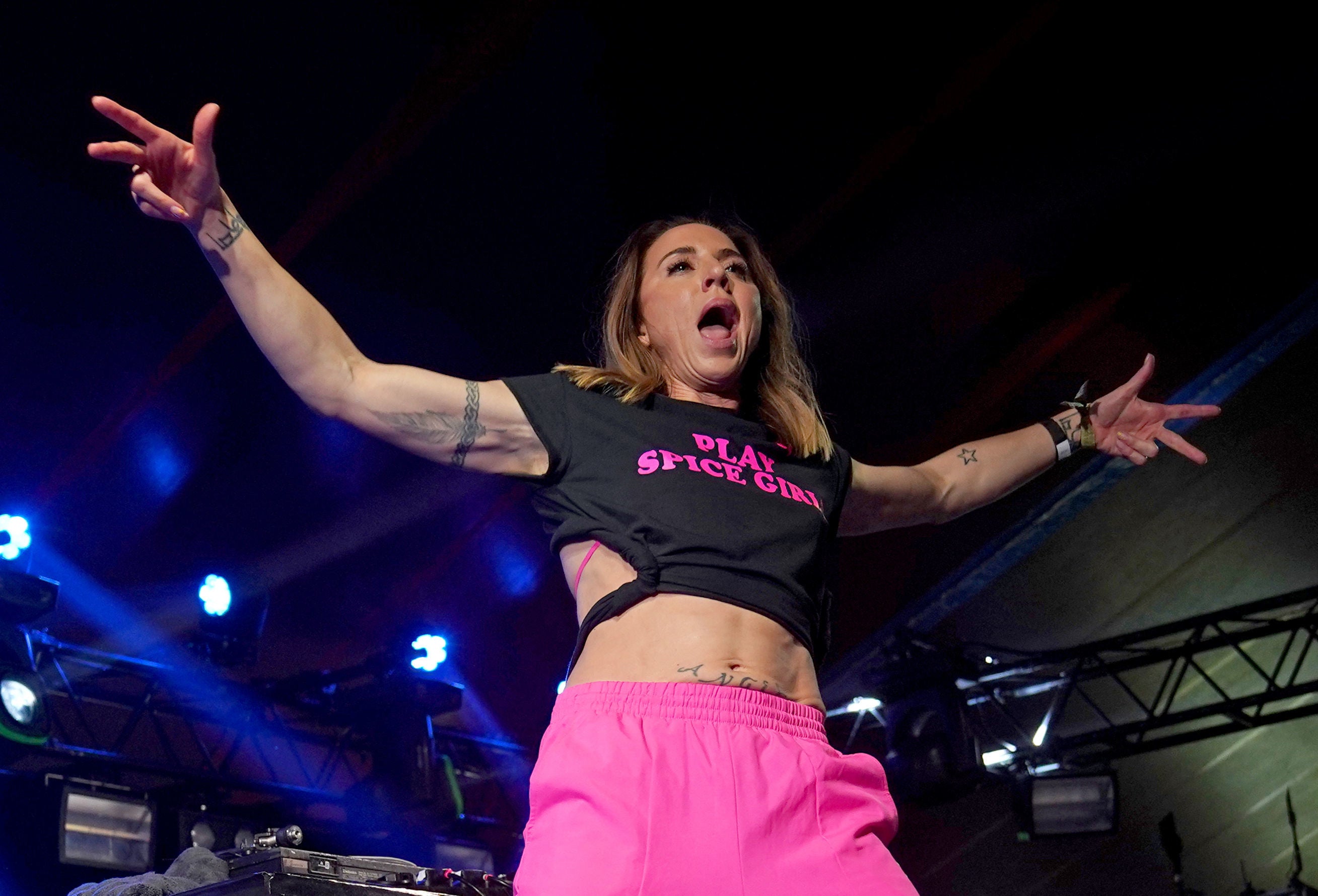 Mel C during her disco set in the William’s Green tent on Thursday