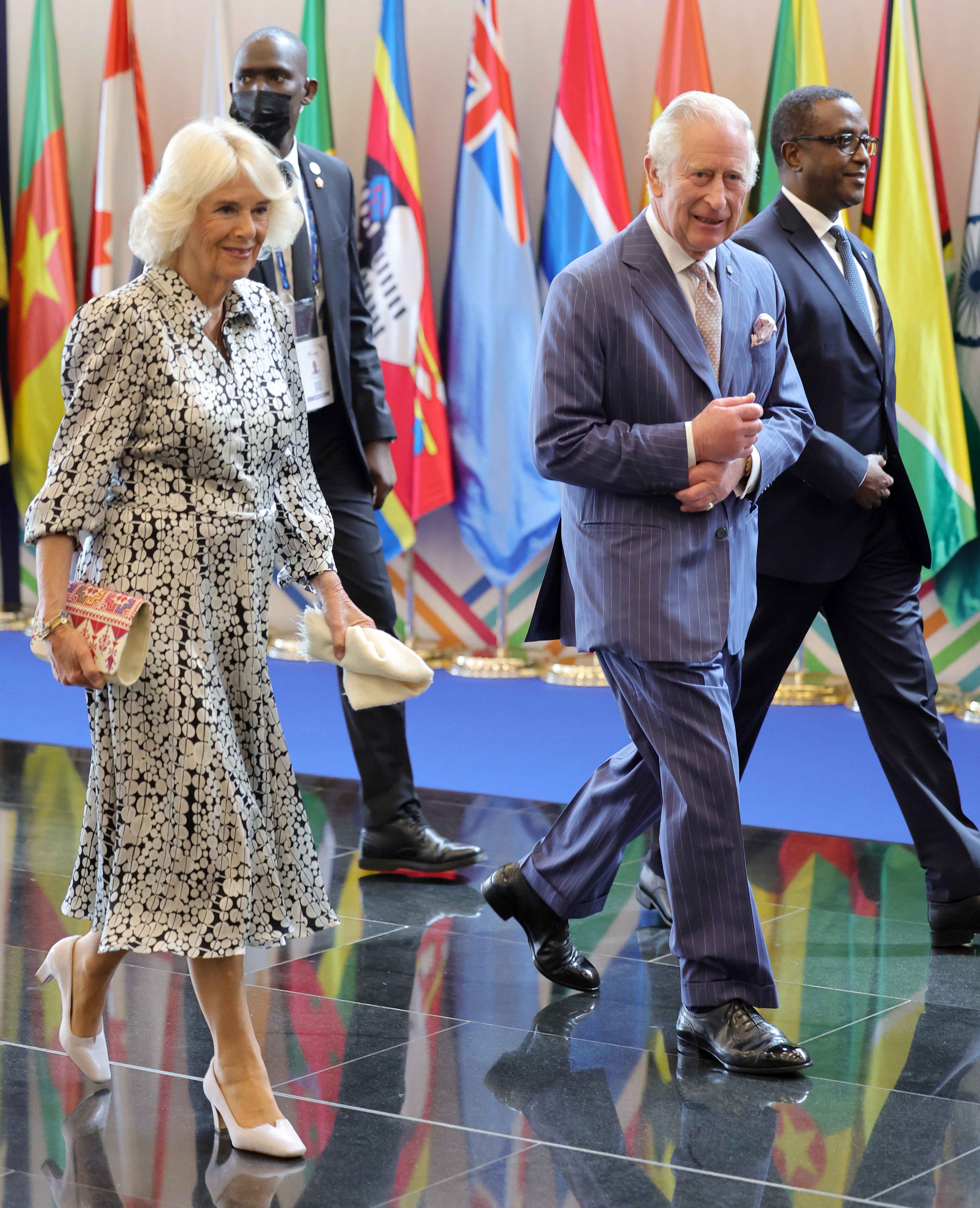 The Prince of Wales and the Duchess of Cornwall attend the Commonwealth Heads of Government Meeting (Chogm) opening ceremony at Kigali Convention Centre, Rwanda (Chris Jackson/PA)